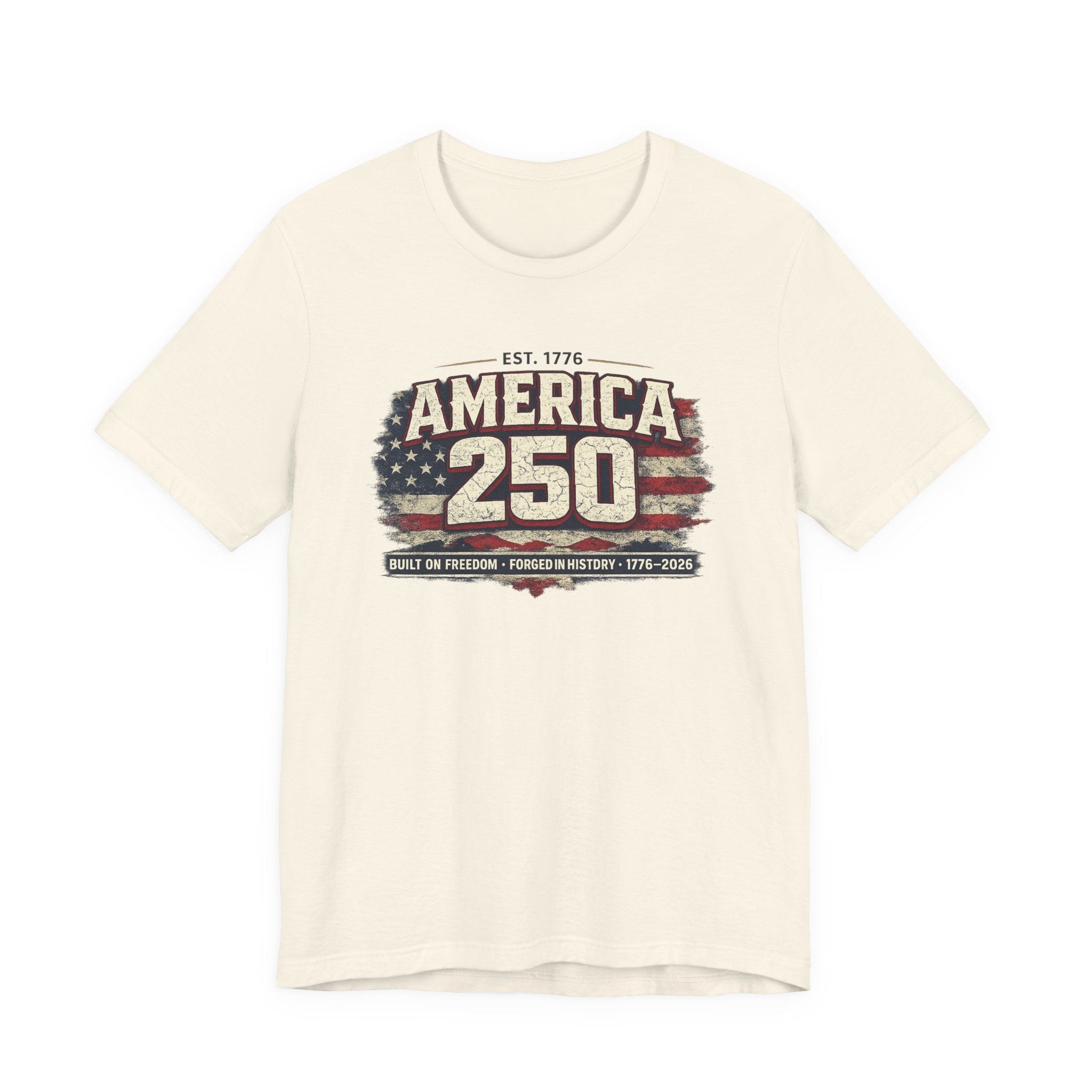 America 250 T-Shirt — Vintage Flag Patriotic 1776-2026 Anniversary Tee