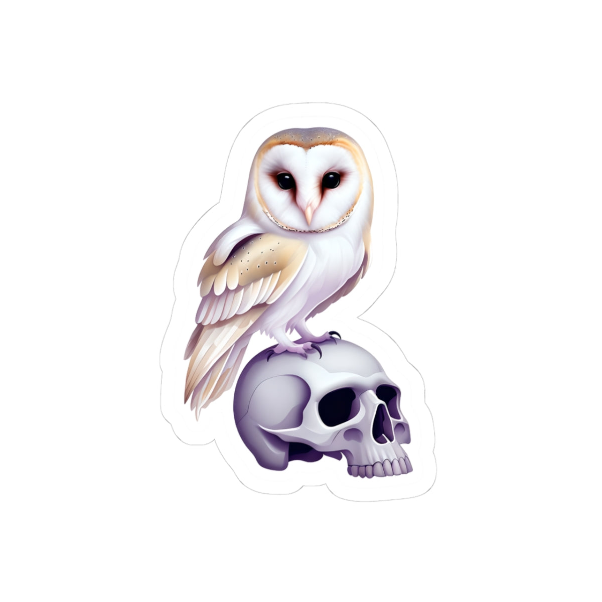 Owl and Skull Kiss-Cut Stickers | Edgy Owl Decor, Gothic Stickers for Laptops, Journals, and Water Bottles, Unique Gifts