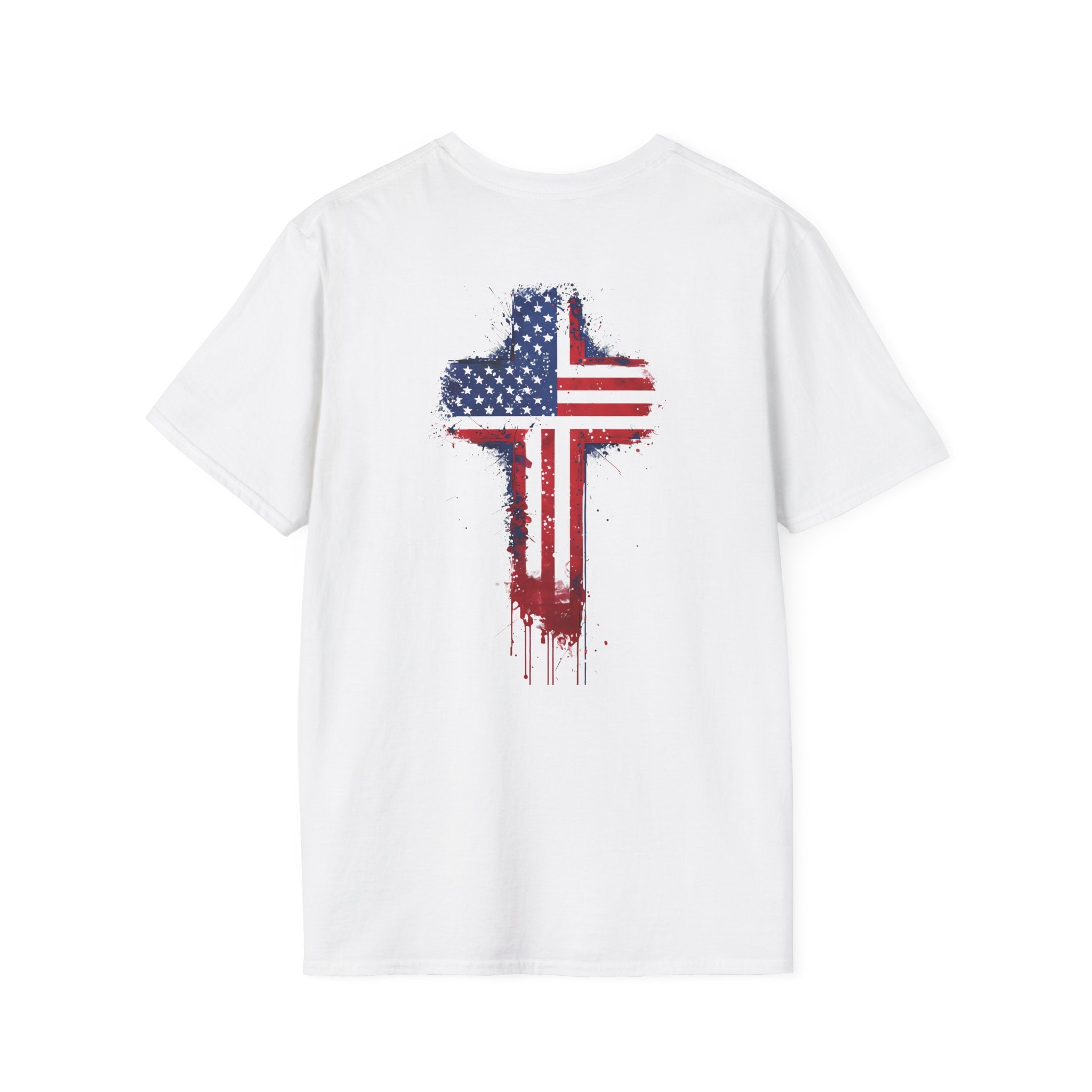 Freedom Cross T-Shirt — American Flag Distressed Cross Graphic Tee