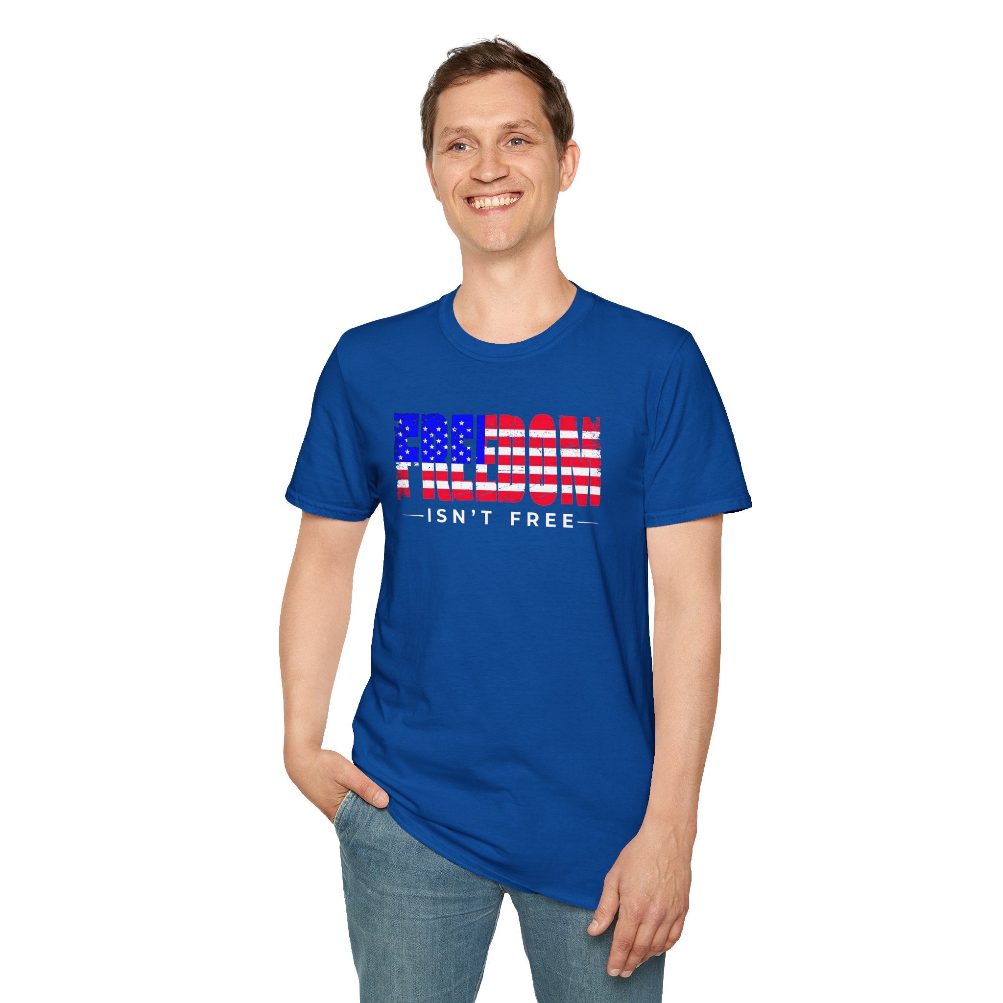 Patriotic Freedom T-Shirt - Unisex Softstyle Tee, Independence Day, Memorial Day, Veteran's Day, Everyday Wear, Gift Idea