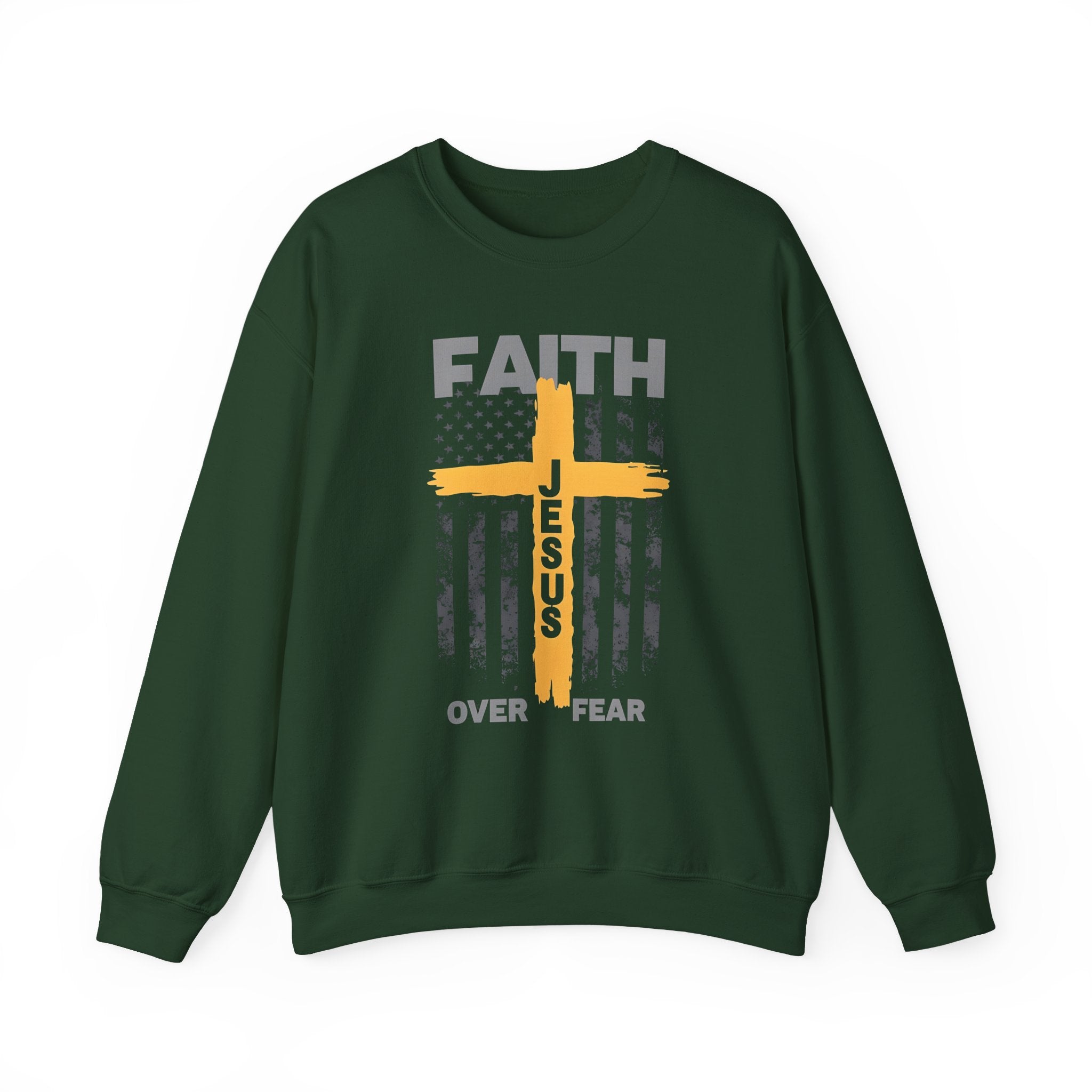 Faith Over Fear Crewneck Sweatshirt, Inspirational Christian Apparel, Unisex Sweatshirt, Religious Gift, Cozy Faith-Based Clothing