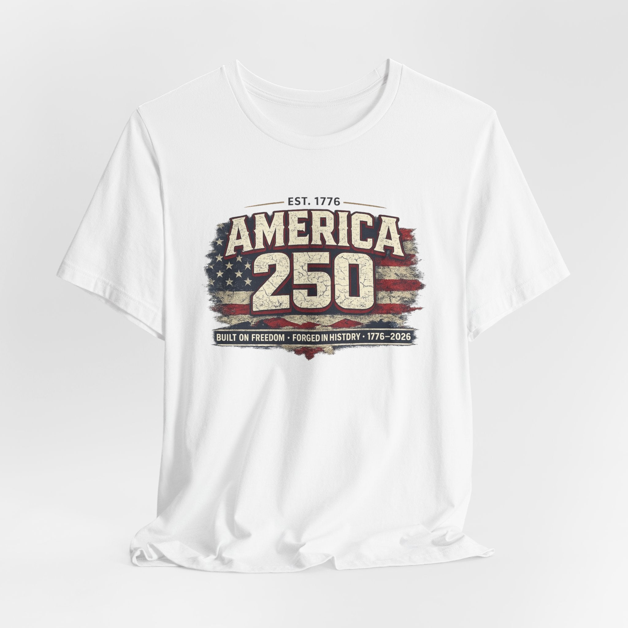 America 250 T-Shirt — Vintage Flag Patriotic 1776-2026 Anniversary Tee