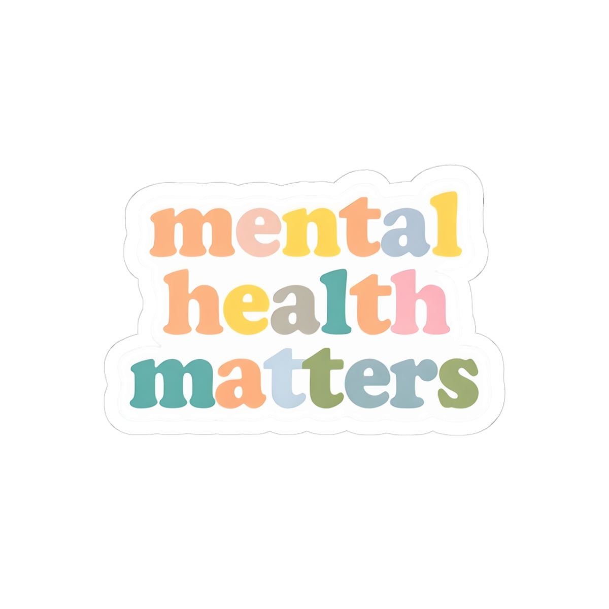 Mental Health Matters Stickers | Premium Kiss-Cut Design for Self-Care, Journals, Laptops, Gifts, Positive Vibes