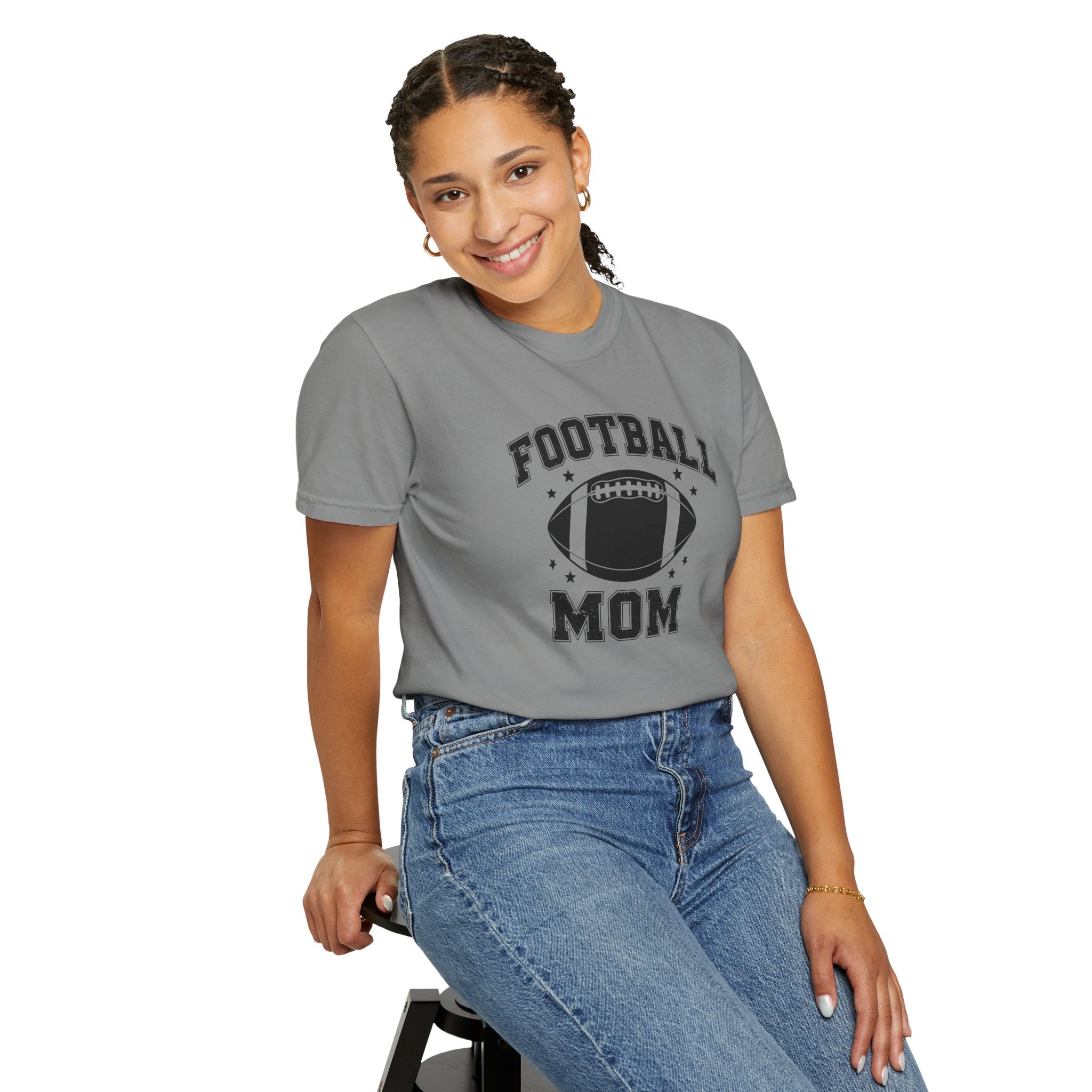 Football Mom T-Shirt, Unisex Garment-Dyed Tee for Game Day, Sports Mom Gift, Team Spirit Shirt, Casual Comfort Wear