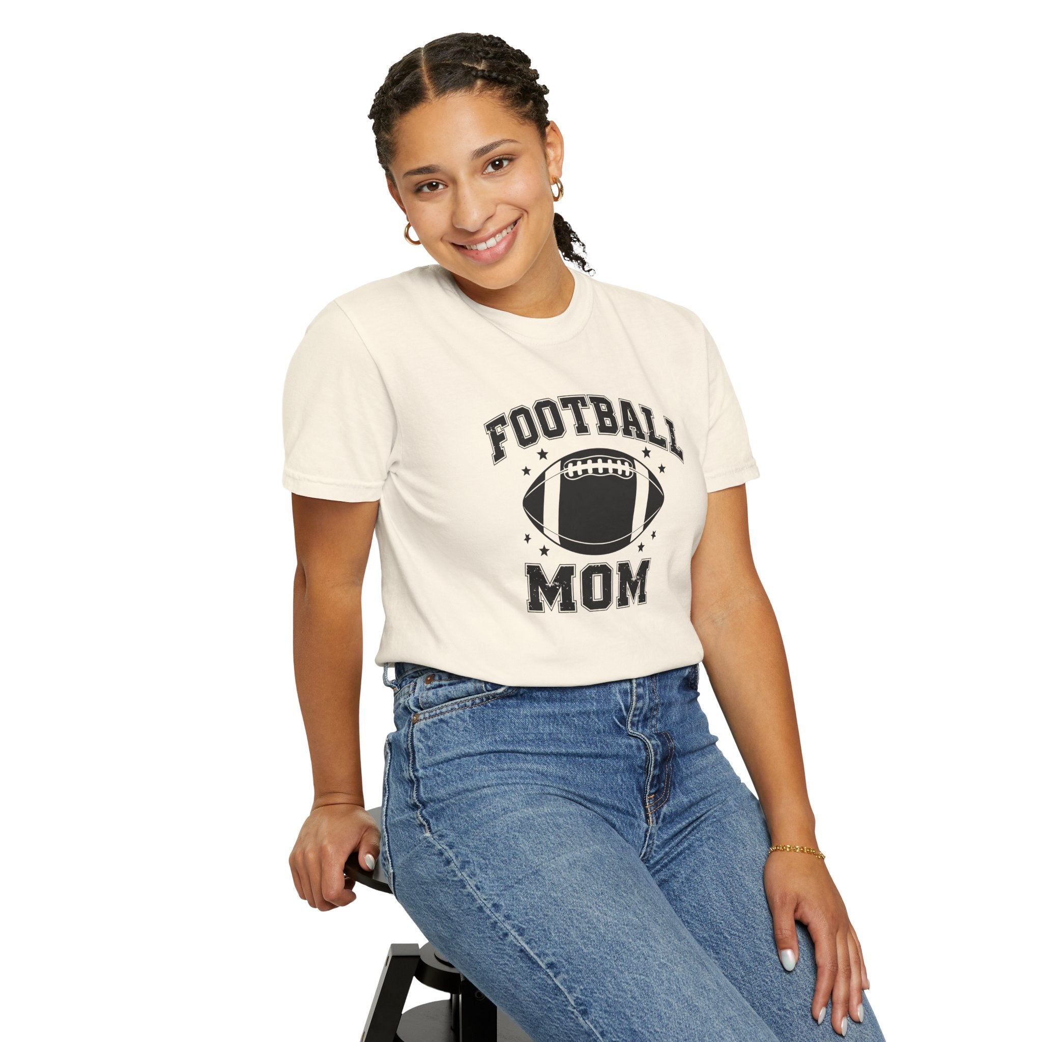 Football Mom T-Shirt, Unisex Garment-Dyed Tee for Game Day, Sports Mom Gift, Team Spirit Shirt, Casual Comfort Wear