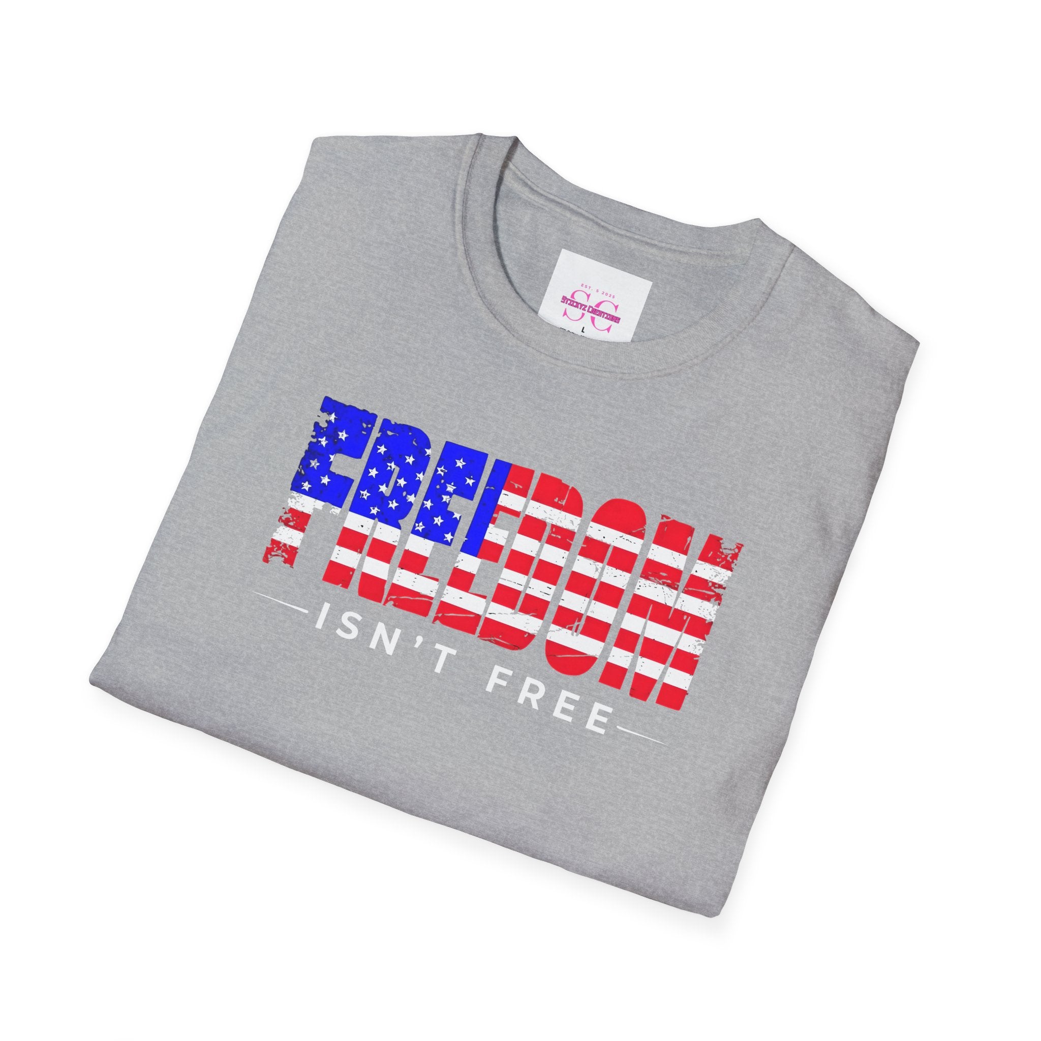 Patriotic Freedom T-Shirt - Unisex Softstyle Tee, Independence Day, Memorial Day, Veteran's Day, Everyday Wear, Gift Idea