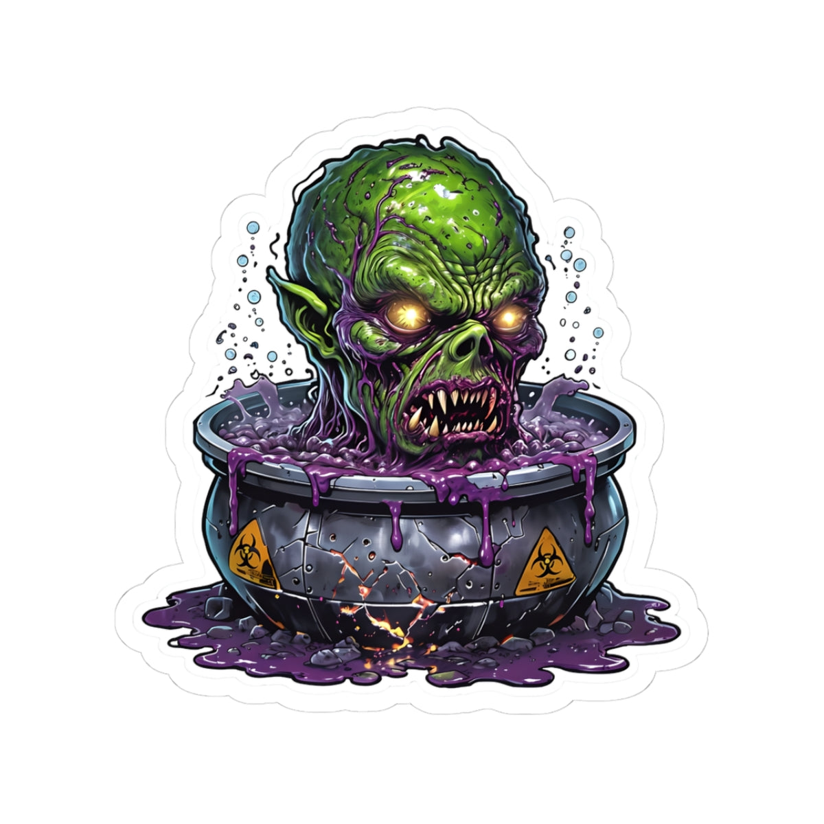 Zombie Cauldron Kiss-Cut Stickers, Halloween Decor, Vinyl Stickers, Laptop Stickers, Gift for Horror Fans, Spooky Party Essentials