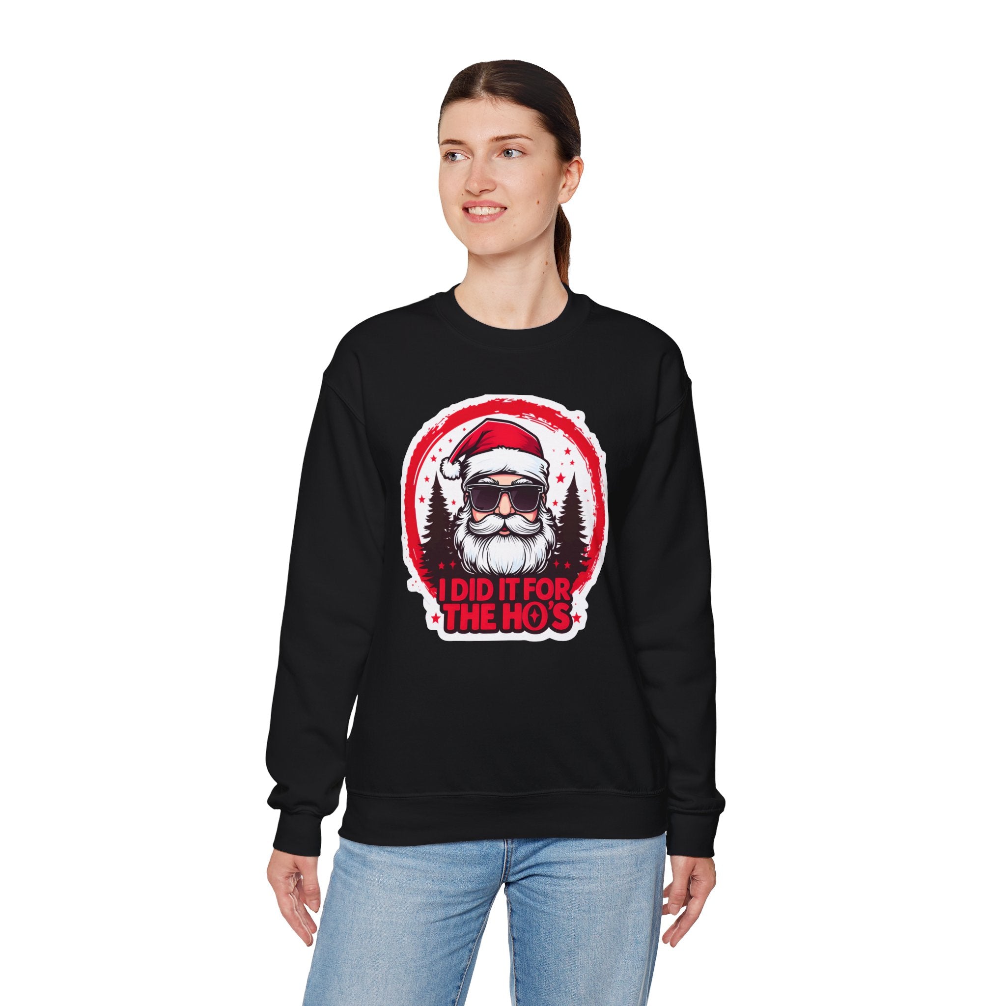 Funny Christmas Sweatshirt, Santa Graphic Crewneck, Holiday Gift for Him/Her, Festive Apparel for Parties, Winter Wear