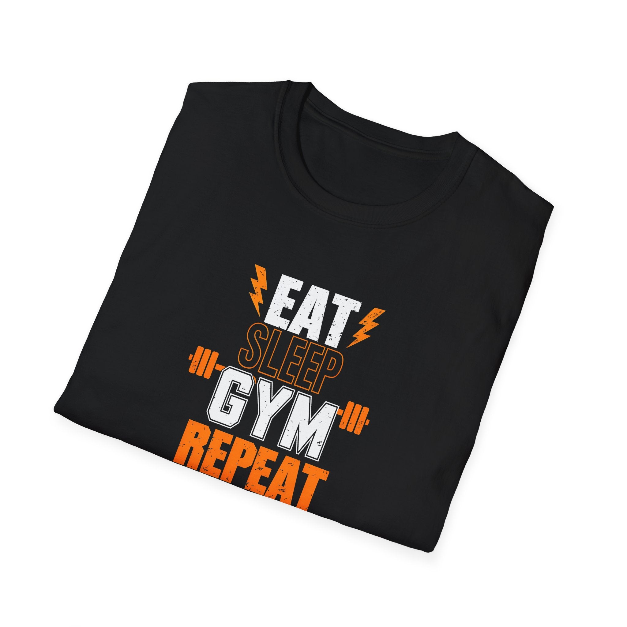 Gym Motivation Unisex Softstyle T-Shirt – Eat Sleep Gym Repeat