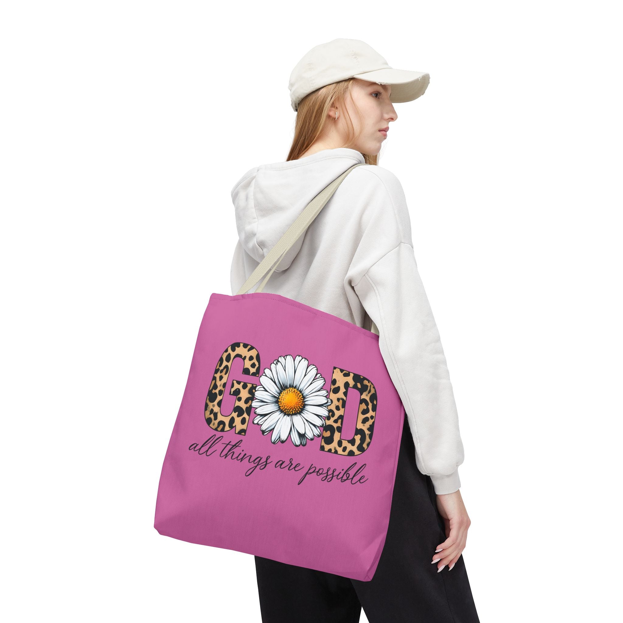 Floral Inspirational Tote Bag - All Things Are Possible