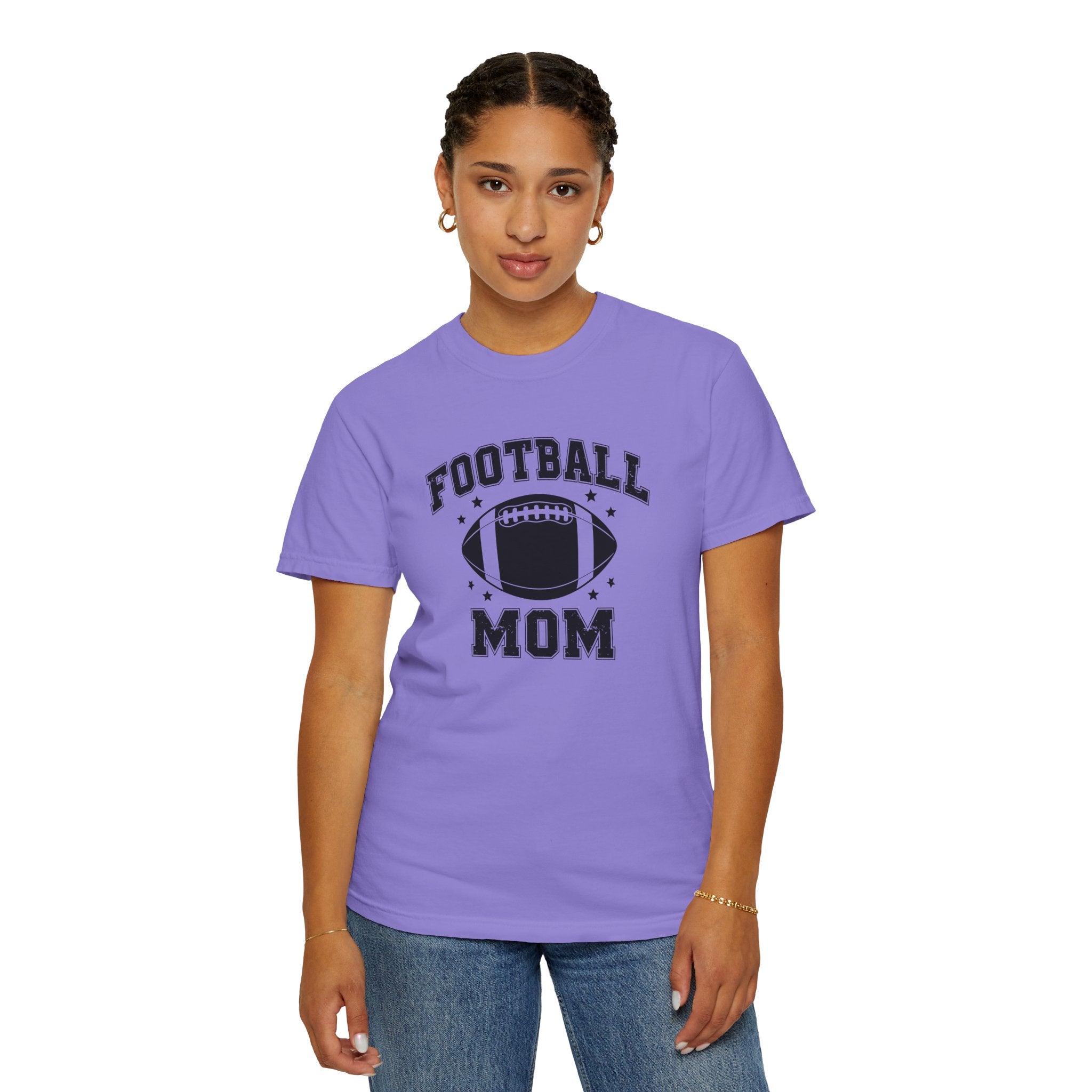 Football Mom T-Shirt, Unisex Garment-Dyed Tee for Game Day, Sports Mom Gift, Team Spirit Shirt, Casual Comfort Wear