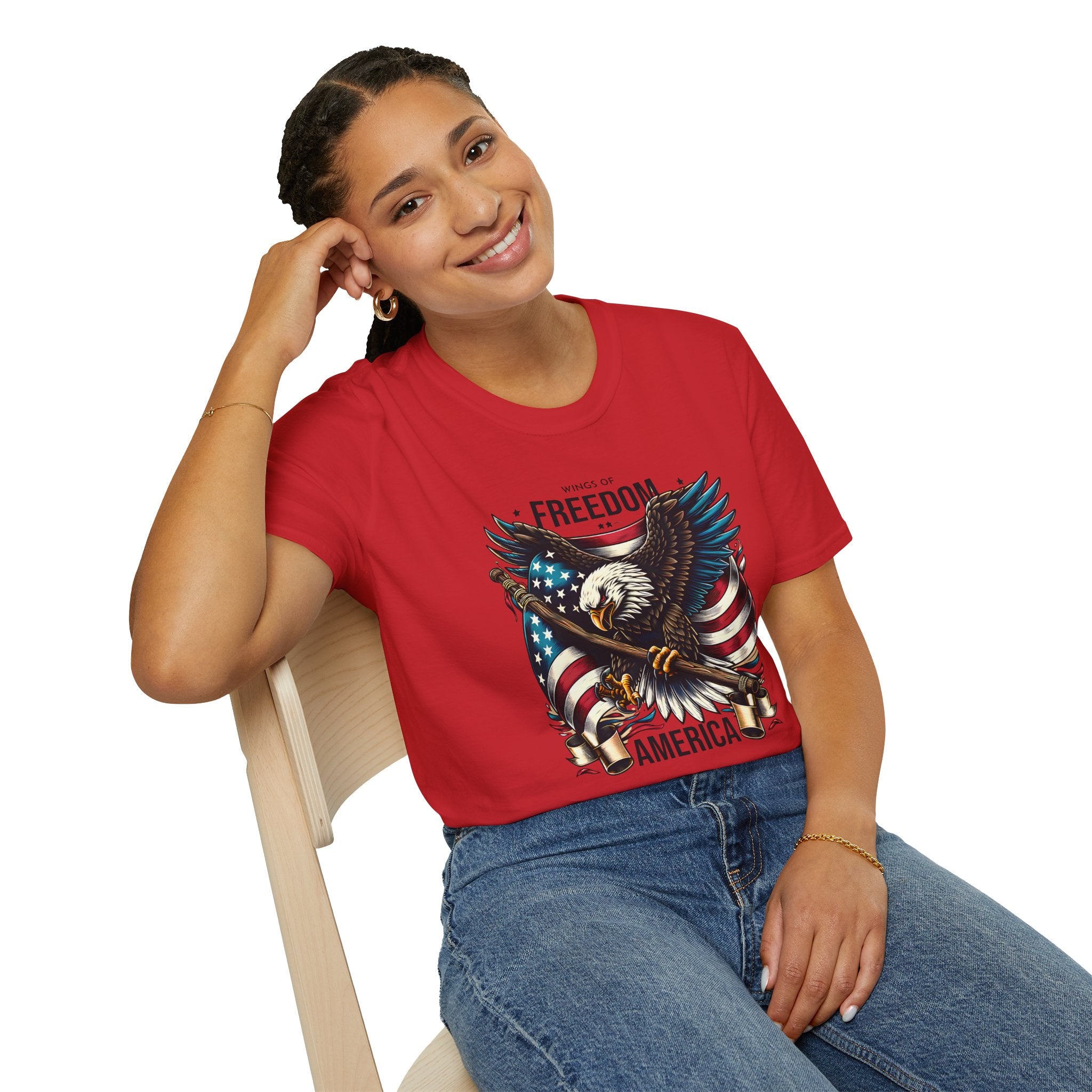 Freedom Eagle T-Shirt — American Flag USA Patriotic Tee (America)