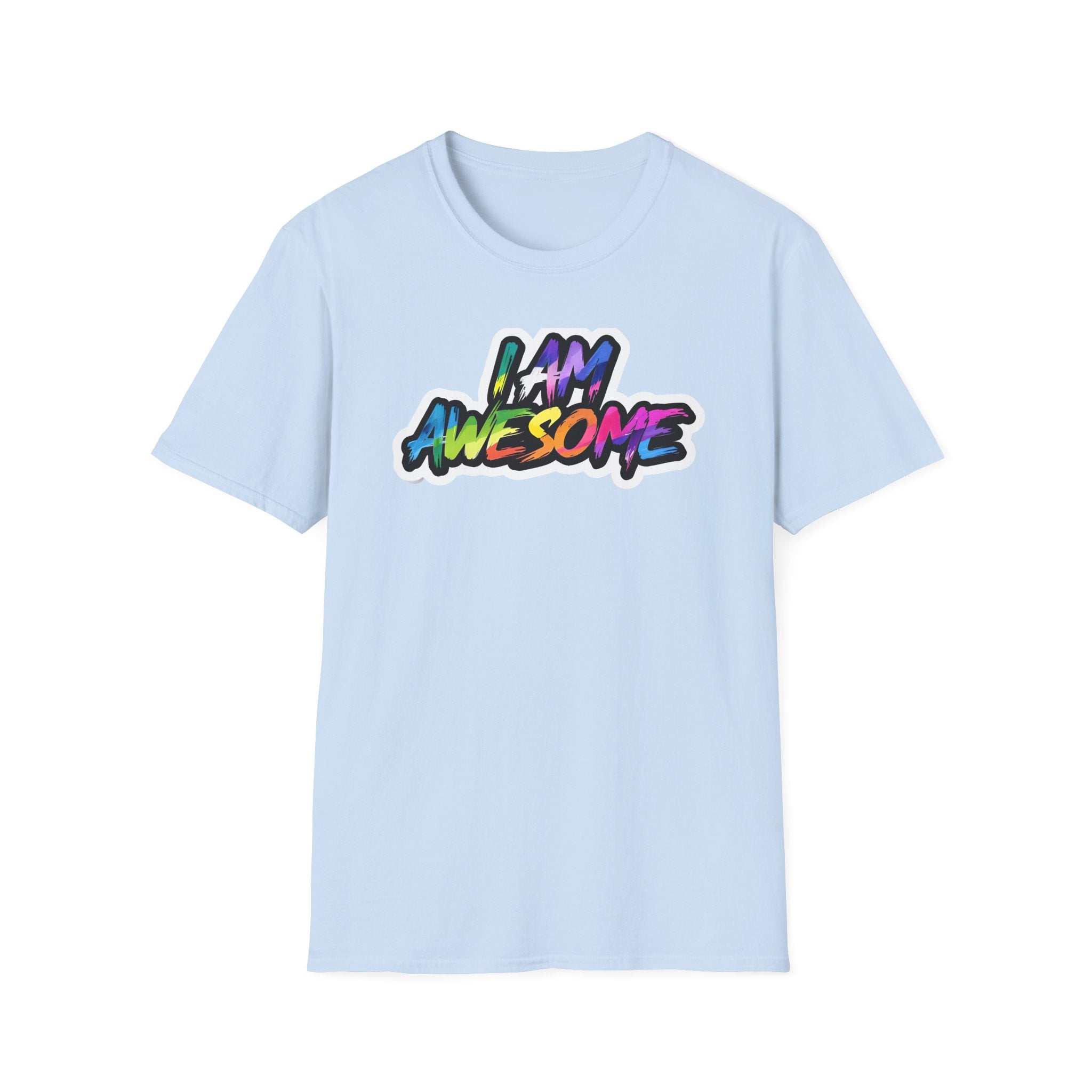 Colorful 'I AM AWESOME' Unisex T-Shirt, Inspirational Tee, Gift for Friends, Casual Wear, Motivational Clothing, Unique Graphic Shirt