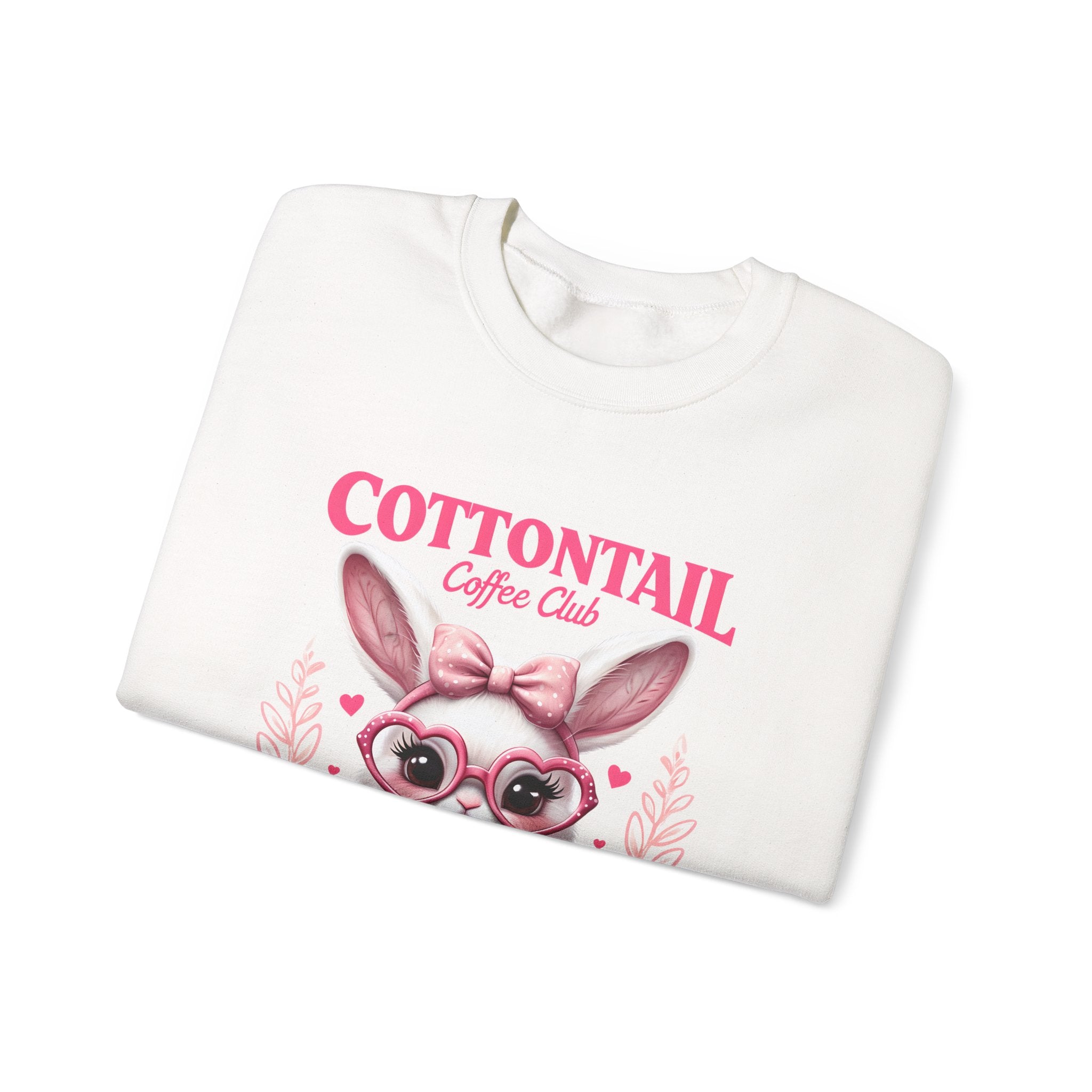 Cottontail Coffee Club Sweatshirt — Cute Bunny with Coffee Graphic