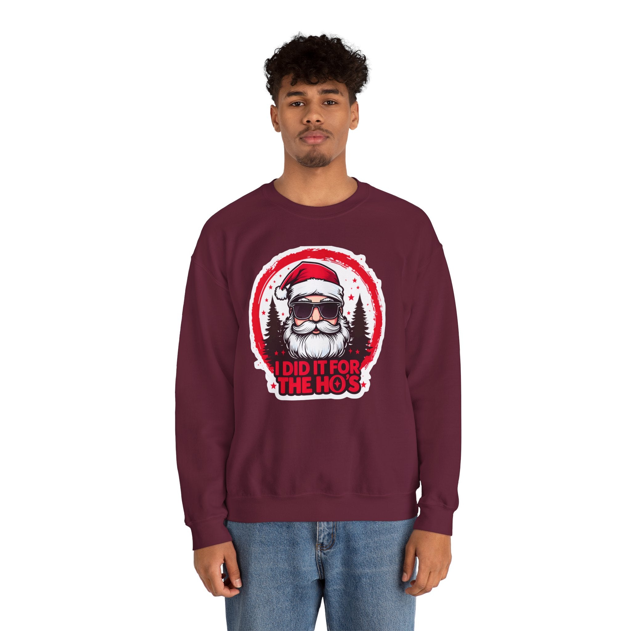 Funny Christmas Sweatshirt, Santa Graphic Crewneck, Holiday Gift for Him/Her, Festive Apparel for Parties, Winter Wear