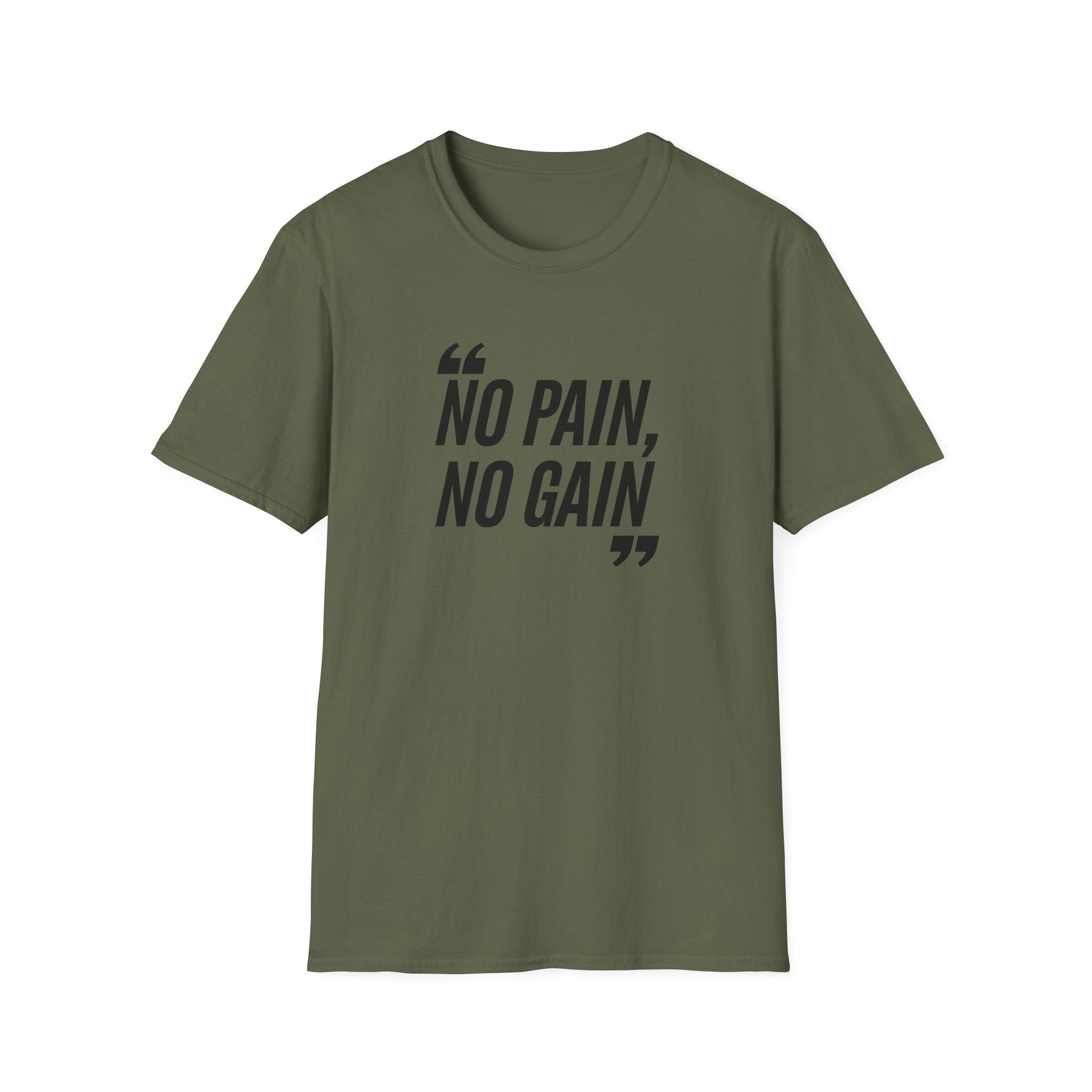 Motivational Quote T-Shirt - "No Pain, No Gain" Unisex Softstyle Tee