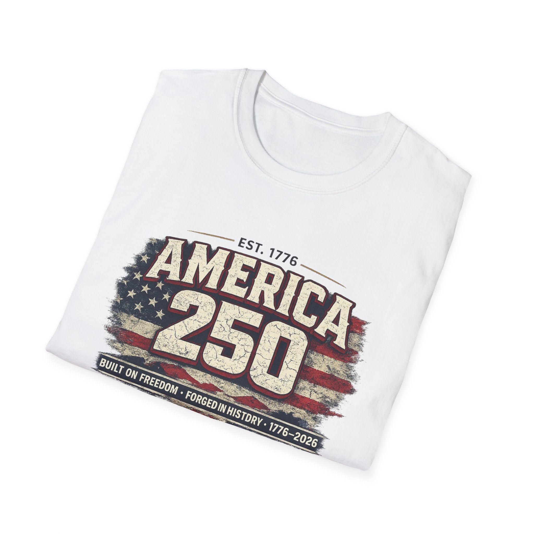 America 250 Vintage Flag T-Shirt — 1776–2026 Patriotic Independence Tee