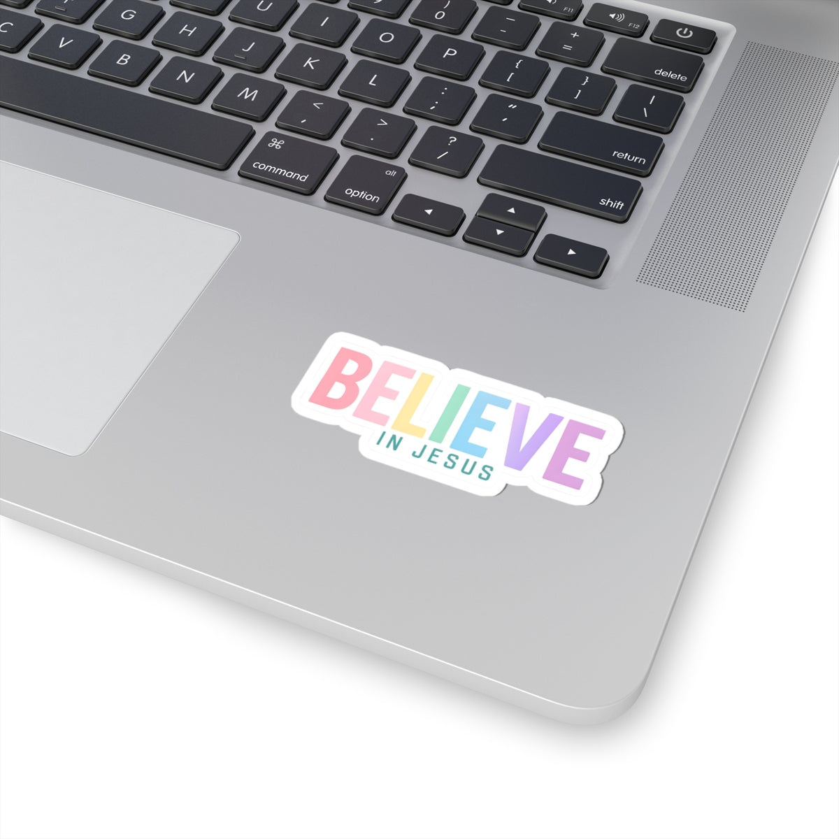 Colorful 'Believe in Jesus' Kiss-Cut Stickers - Inspirational Faith Decor for Laptops, Journals & More