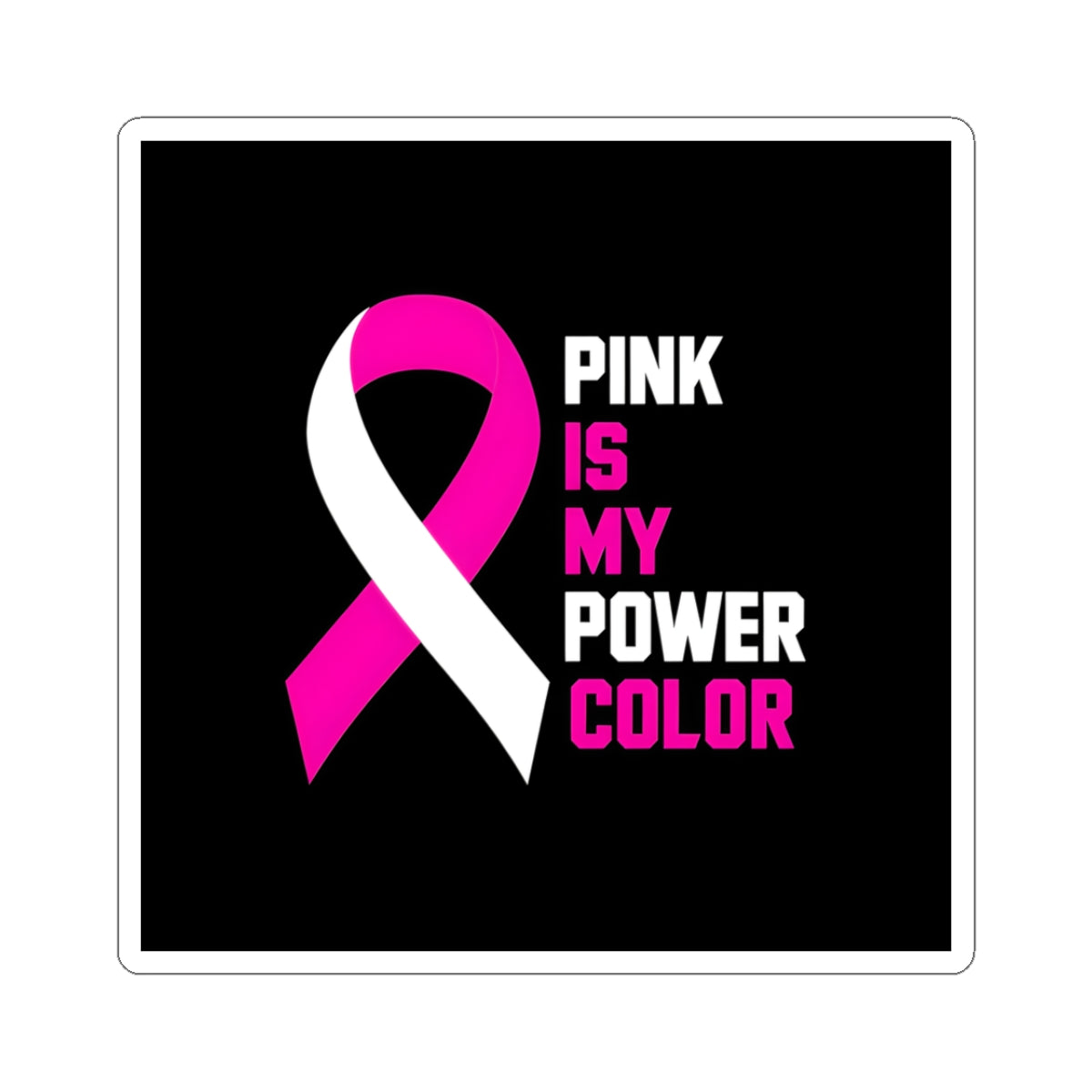Empowering Pink Ribbon Stickers, Breast Cancer Awareness, Laptop Decor, Gift for Patients, Supportive Stickers