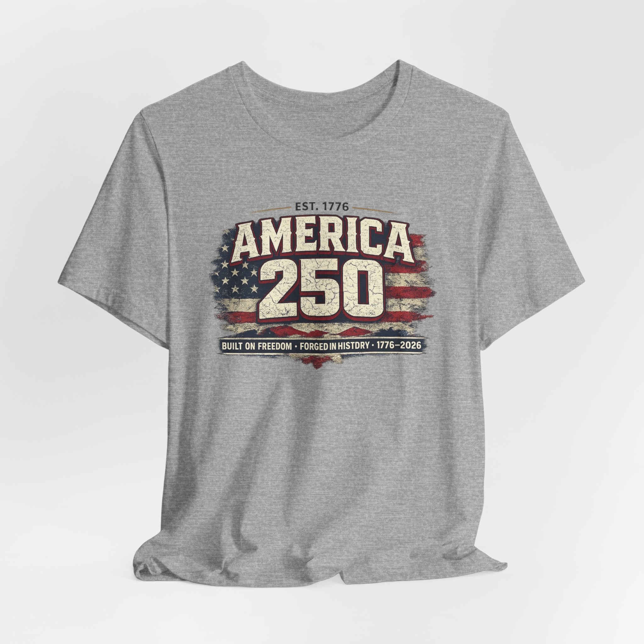 America 250 T-Shirt — Vintage Flag Patriotic 1776-2026 Anniversary Tee