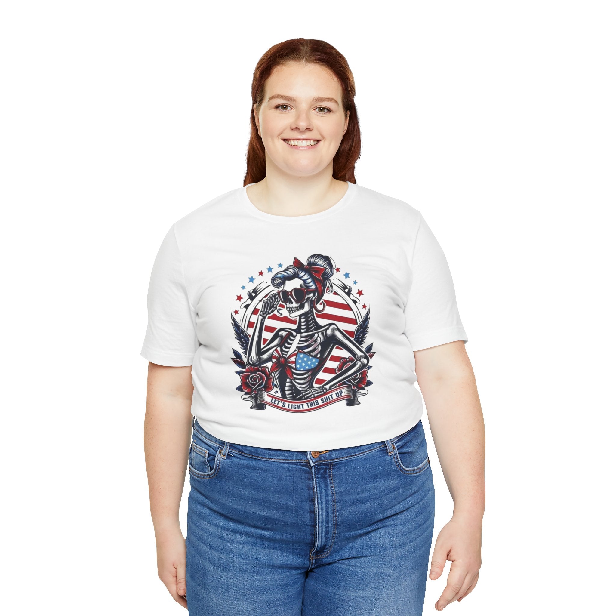 Patriotic Sailor Skull Tee — American Flag Pinup Tattoo T-Shirt