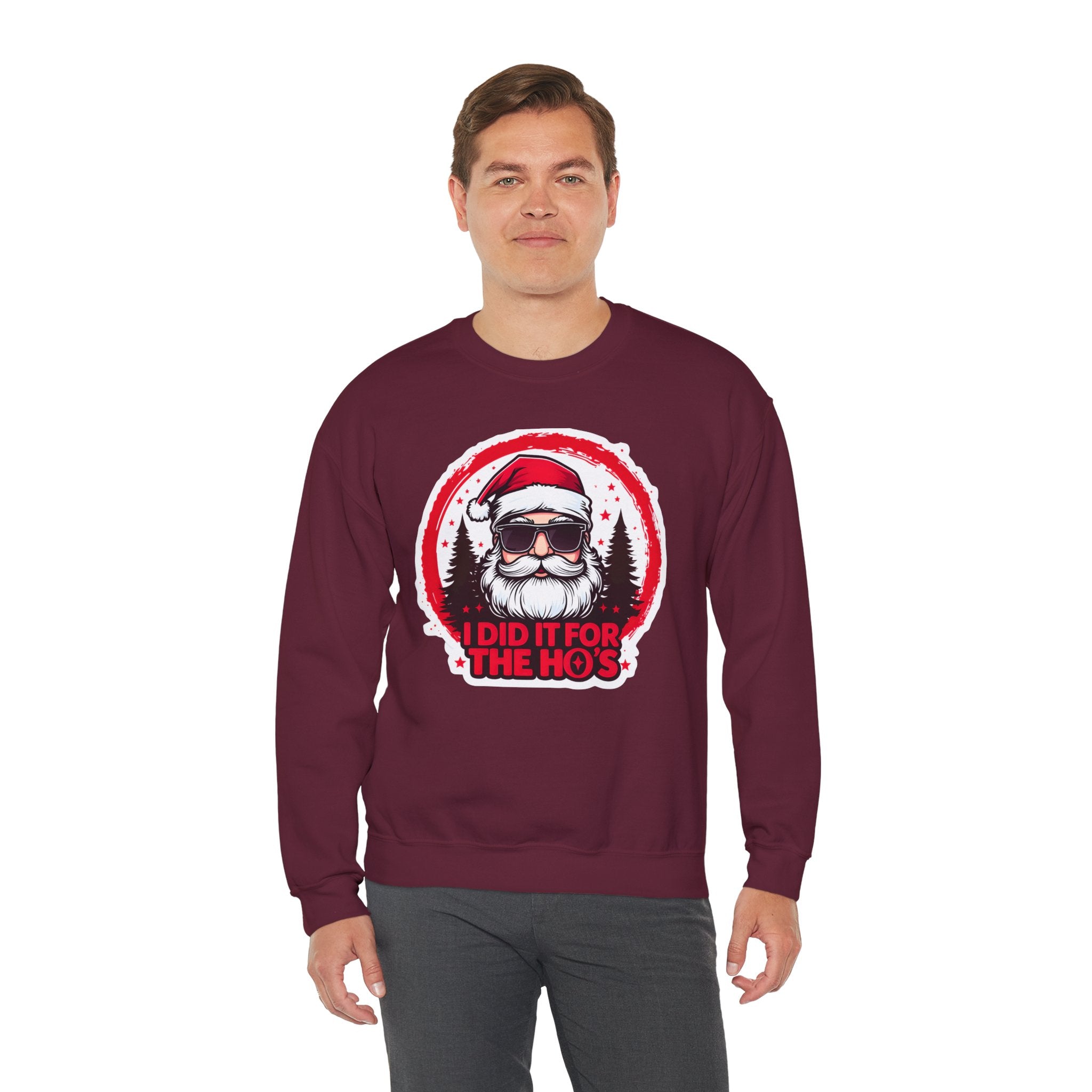 Funny Christmas Sweatshirt, Santa Graphic Crewneck, Holiday Gift for Him/Her, Festive Apparel for Parties, Winter Wear