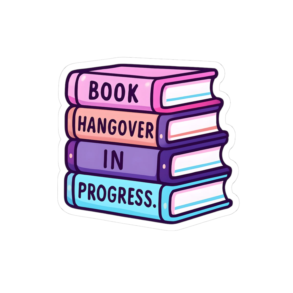 Book Hangover Stickers, Cute Bookish Sticker, Reading Lover Decal, Laptop Stickers, Gift for Bookworms, Literary Gift