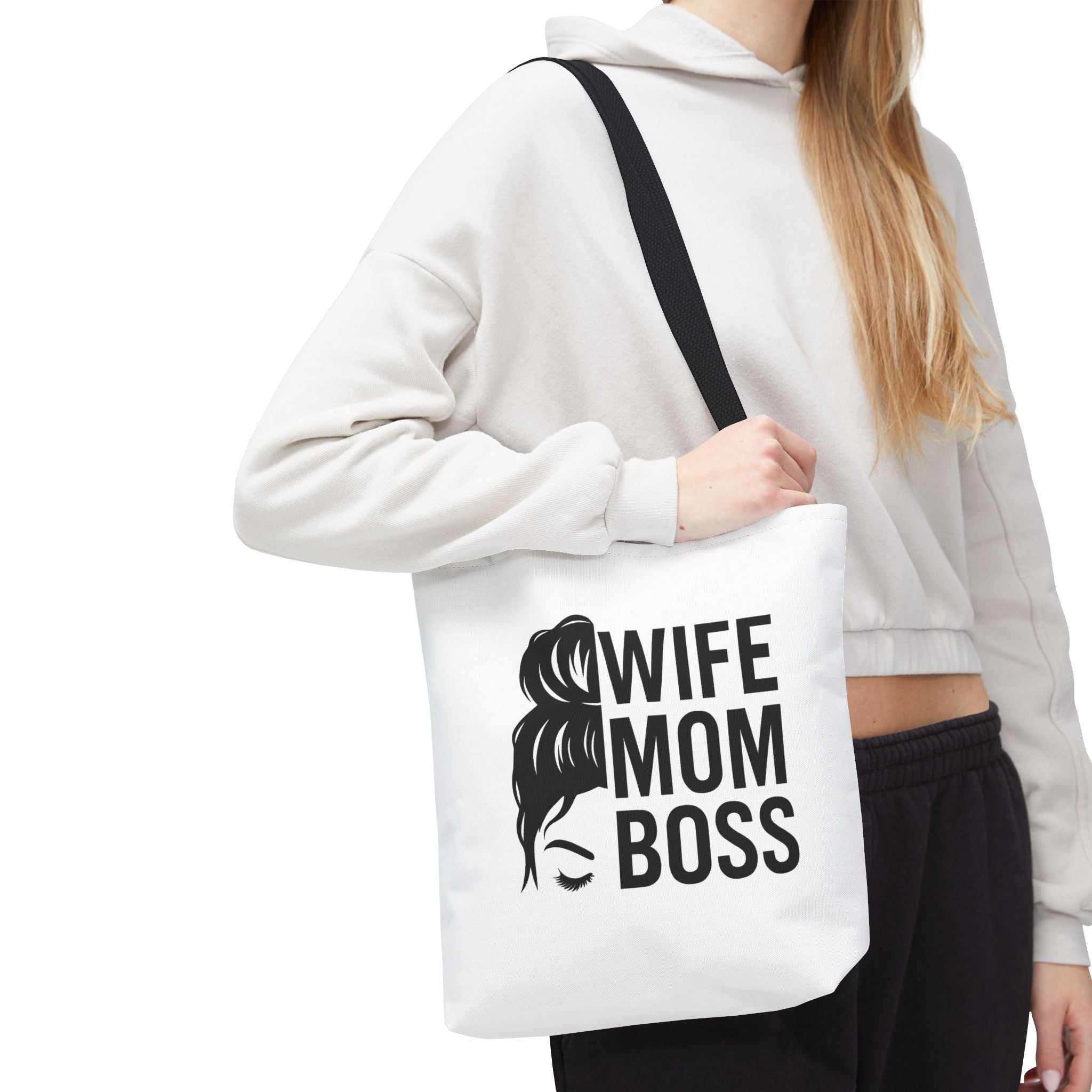 Wife Mom Boss Tote Bag - Chic, Durable Tote for Moms, Stylish Carry-All, Gift for Mother's Day, Work, and Everyday Use