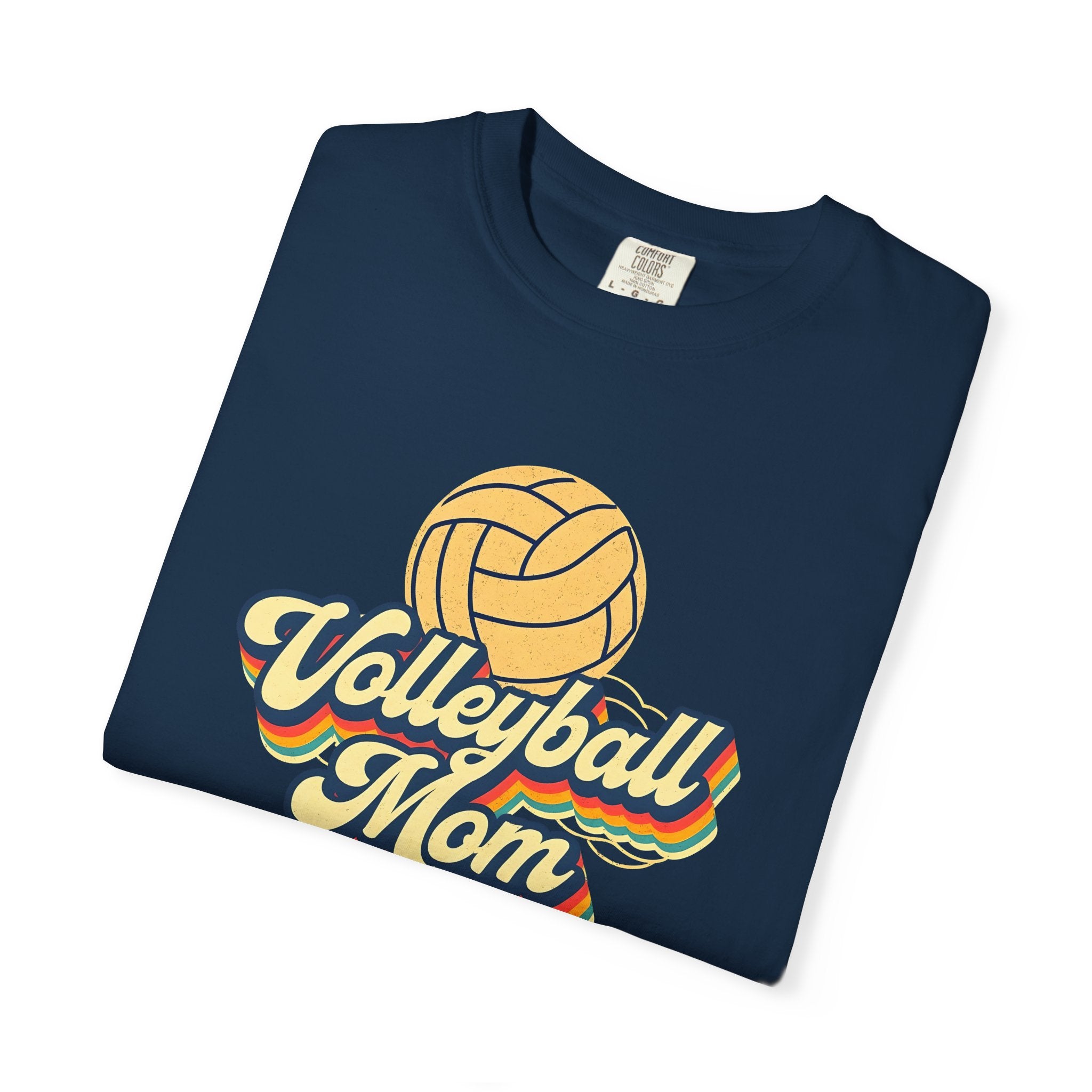Volleyball Mom T-Shirt, Unisex Garment-Dyed Tee for Sports Lovers, Great for Gifts, Casual Wear, Volleyball Events, Mother’s Day