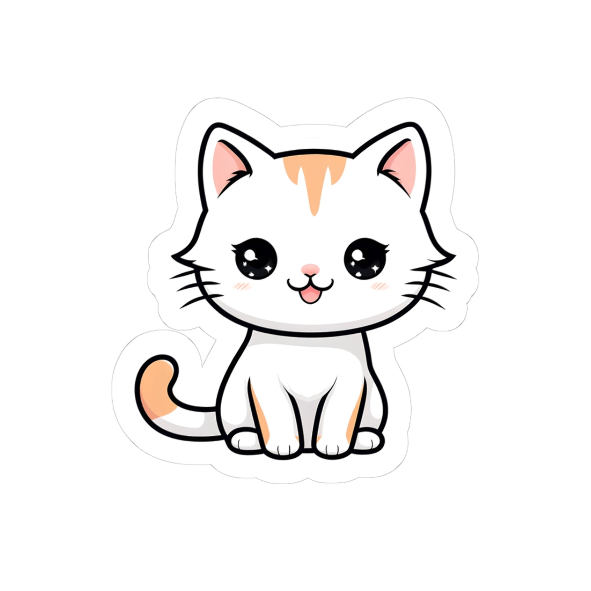 Cute Cat Kiss-Cut Stickers, Adorable Cat Sticker, Laptop Sticker, Pet Lover Gift, Kawaii Cat Decor