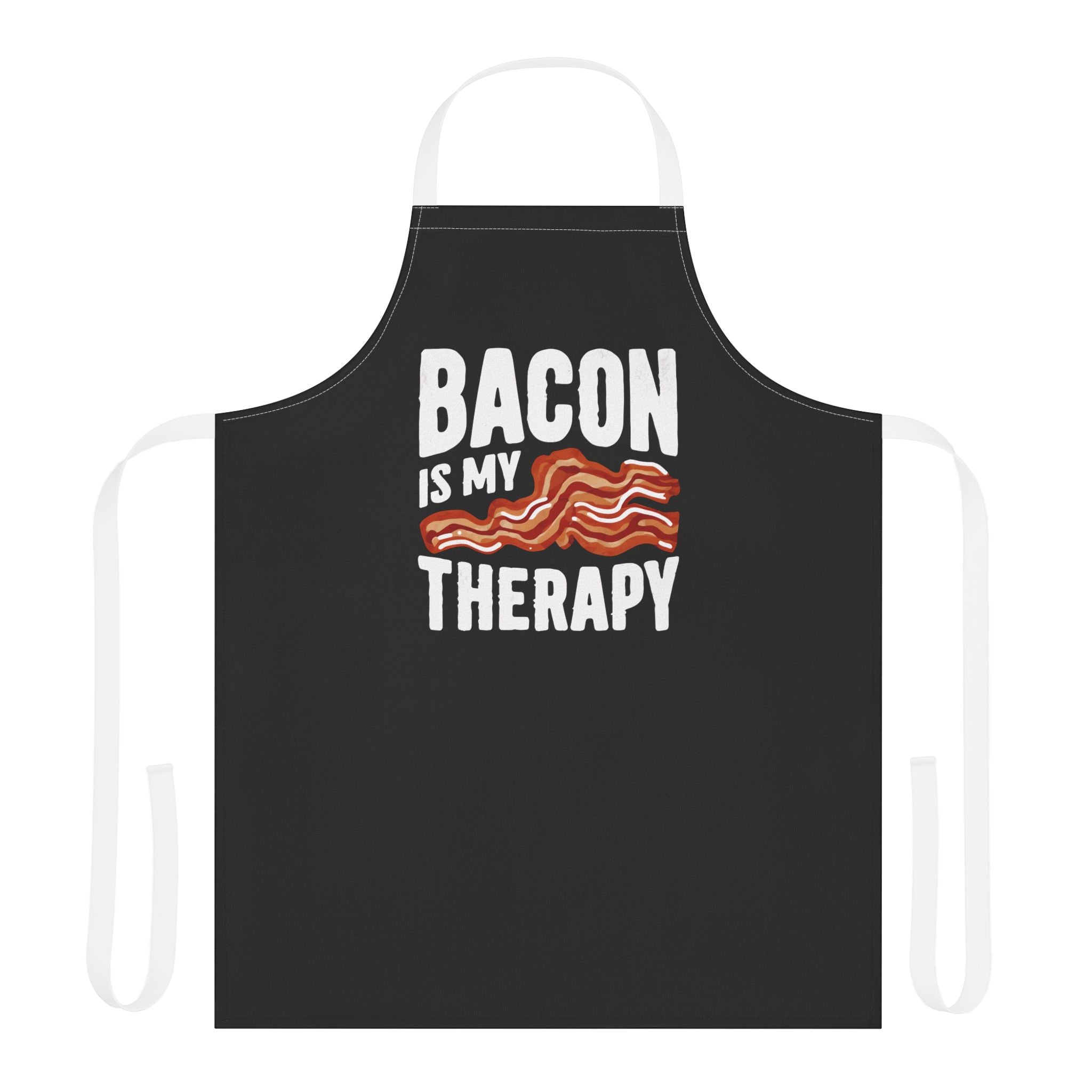 Apron — "Bacon Is My Therapy" Funny BBQ Cooking Apron, Gift for Grillers & Bacon Lovers