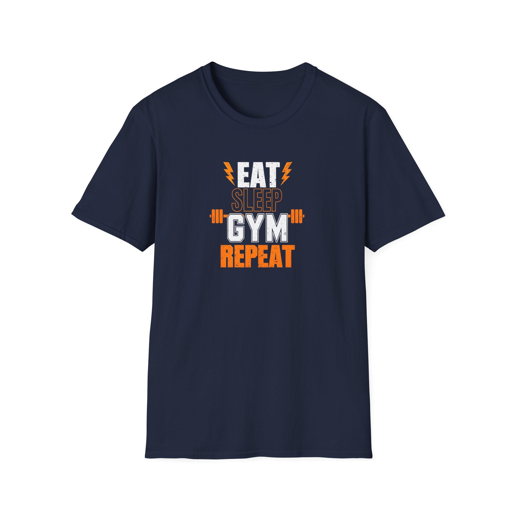Gym Motivation Unisex Softstyle T-Shirt – Eat Sleep Gym Repeat