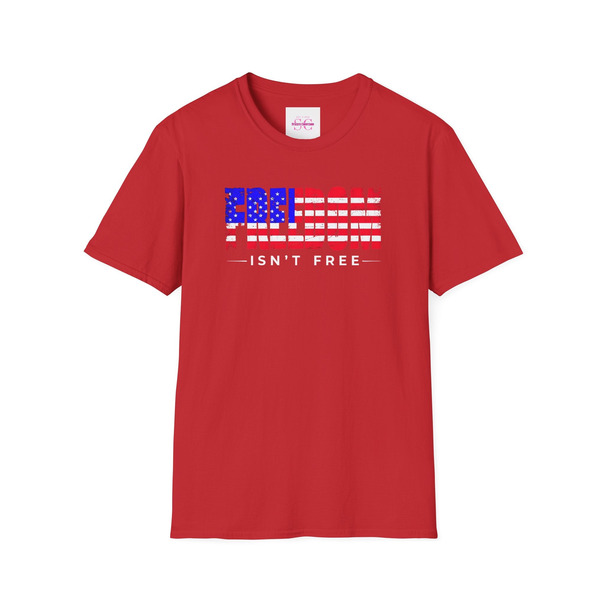 Patriotic Freedom T-Shirt - Unisex Softstyle Tee, Independence Day, Memorial Day, Veteran's Day, Everyday Wear, Gift Idea