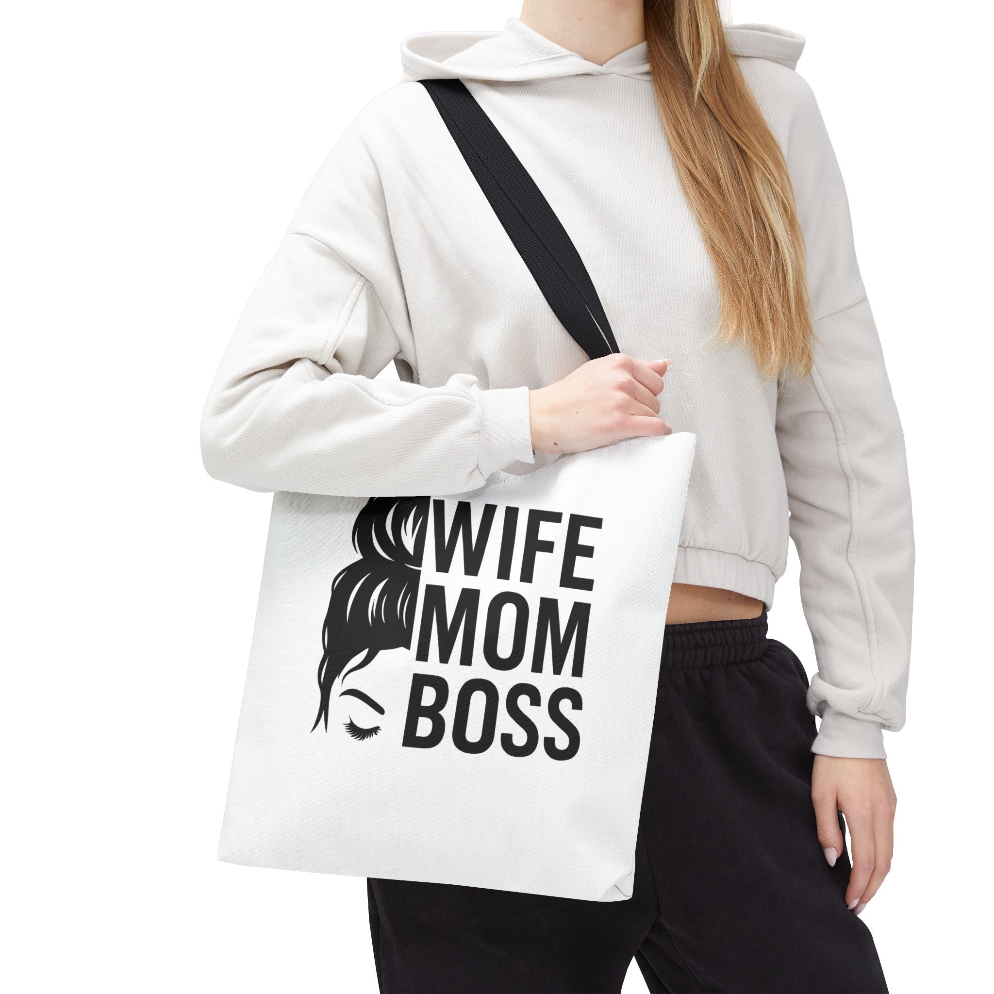 Wife Mom Boss Tote Bag - Chic, Durable Tote for Moms, Stylish Carry-All, Gift for Mother's Day, Work, and Everyday Use
