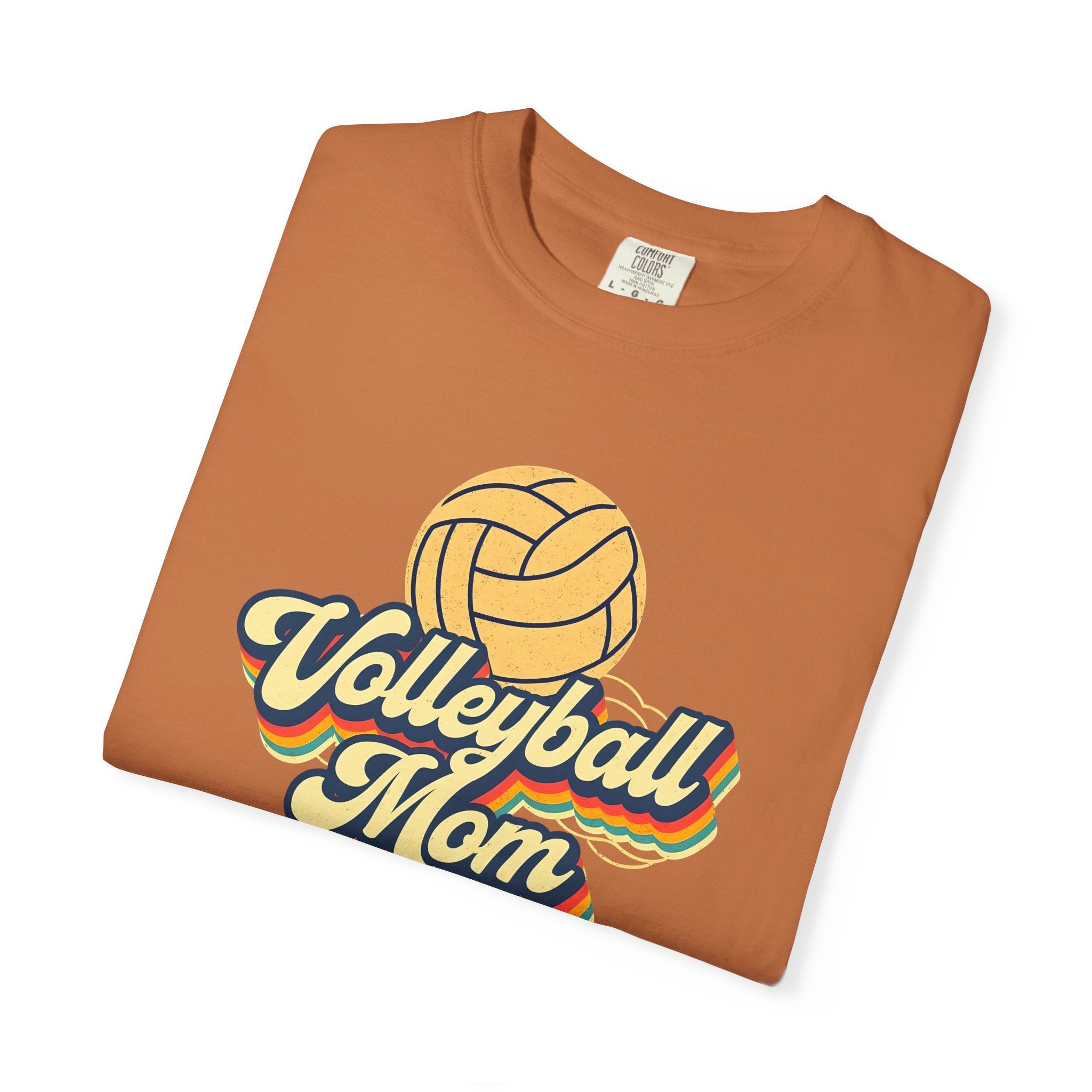 Volleyball Mom T-Shirt, Unisex Garment-Dyed Tee for Sports Lovers, Great for Gifts, Casual Wear, Volleyball Events, Mother’s Day
