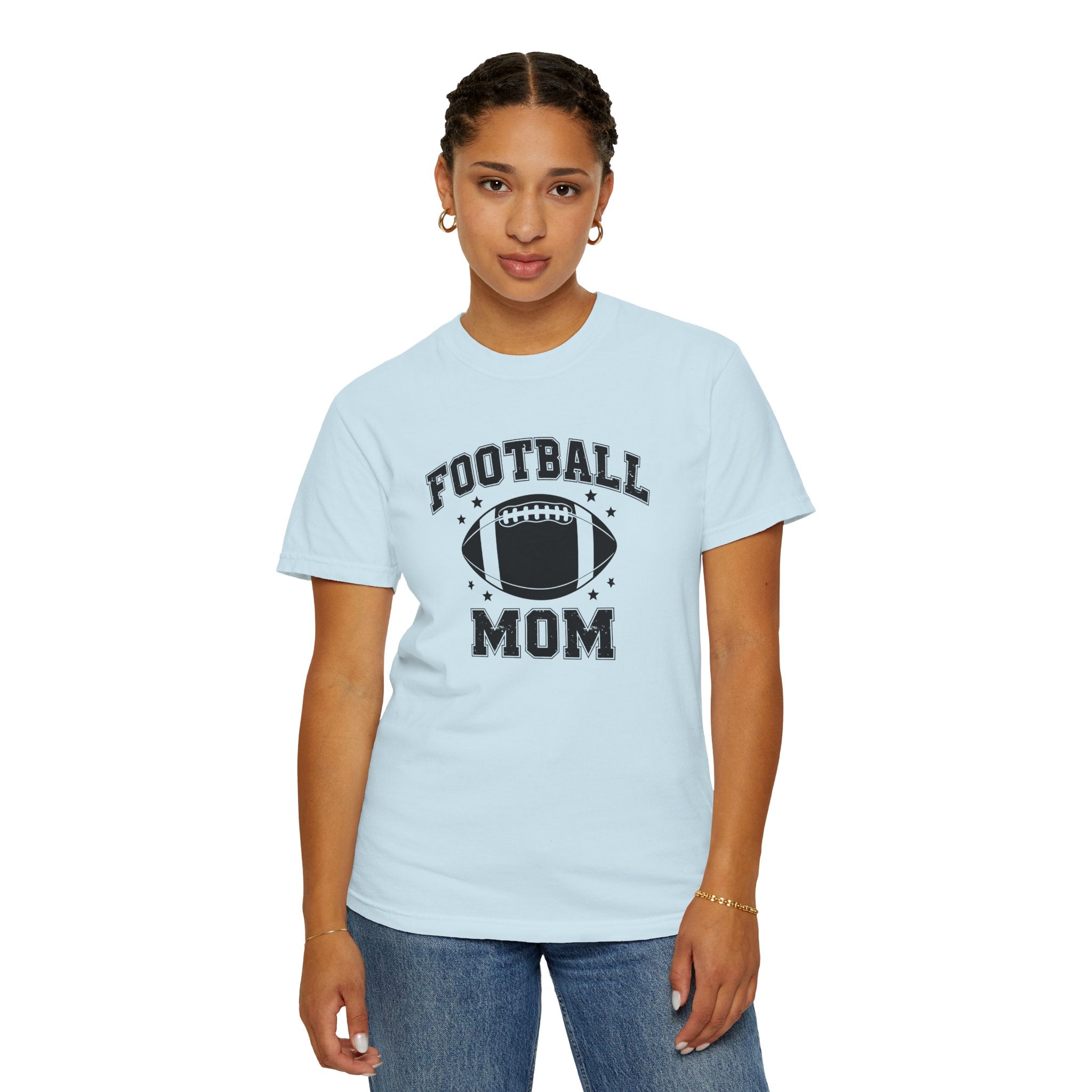 Football Mom T-Shirt, Unisex Garment-Dyed Tee for Game Day, Sports Mom Gift, Team Spirit Shirt, Casual Comfort Wear