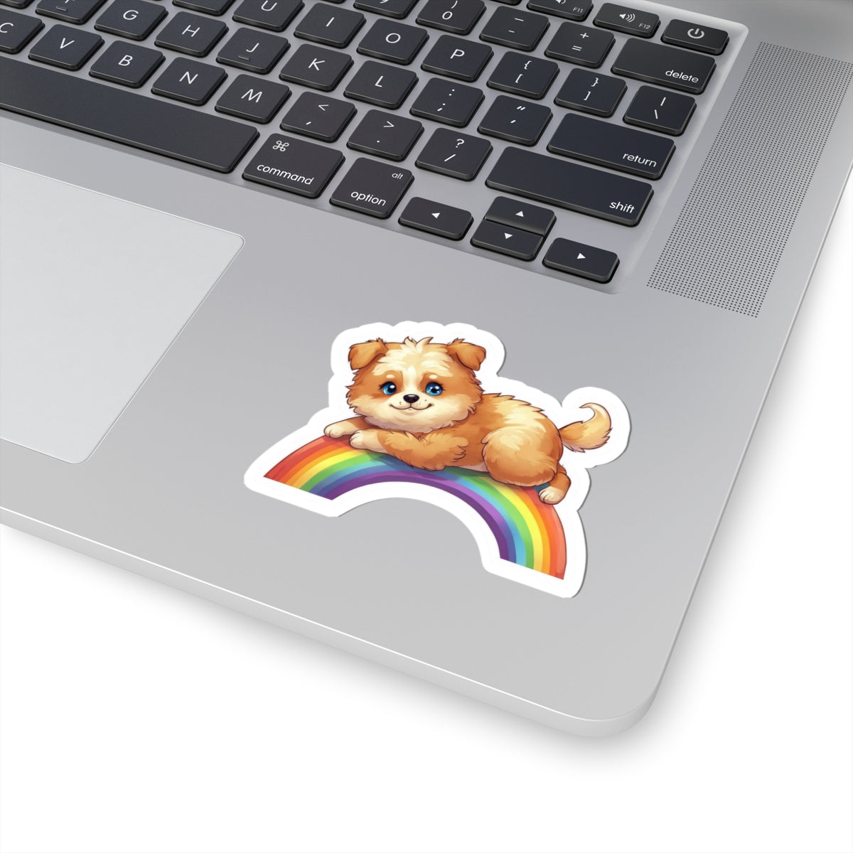 Adorable Rainbow Puppy Kiss-Cut Stickers - Perfect for Dog Lovers!