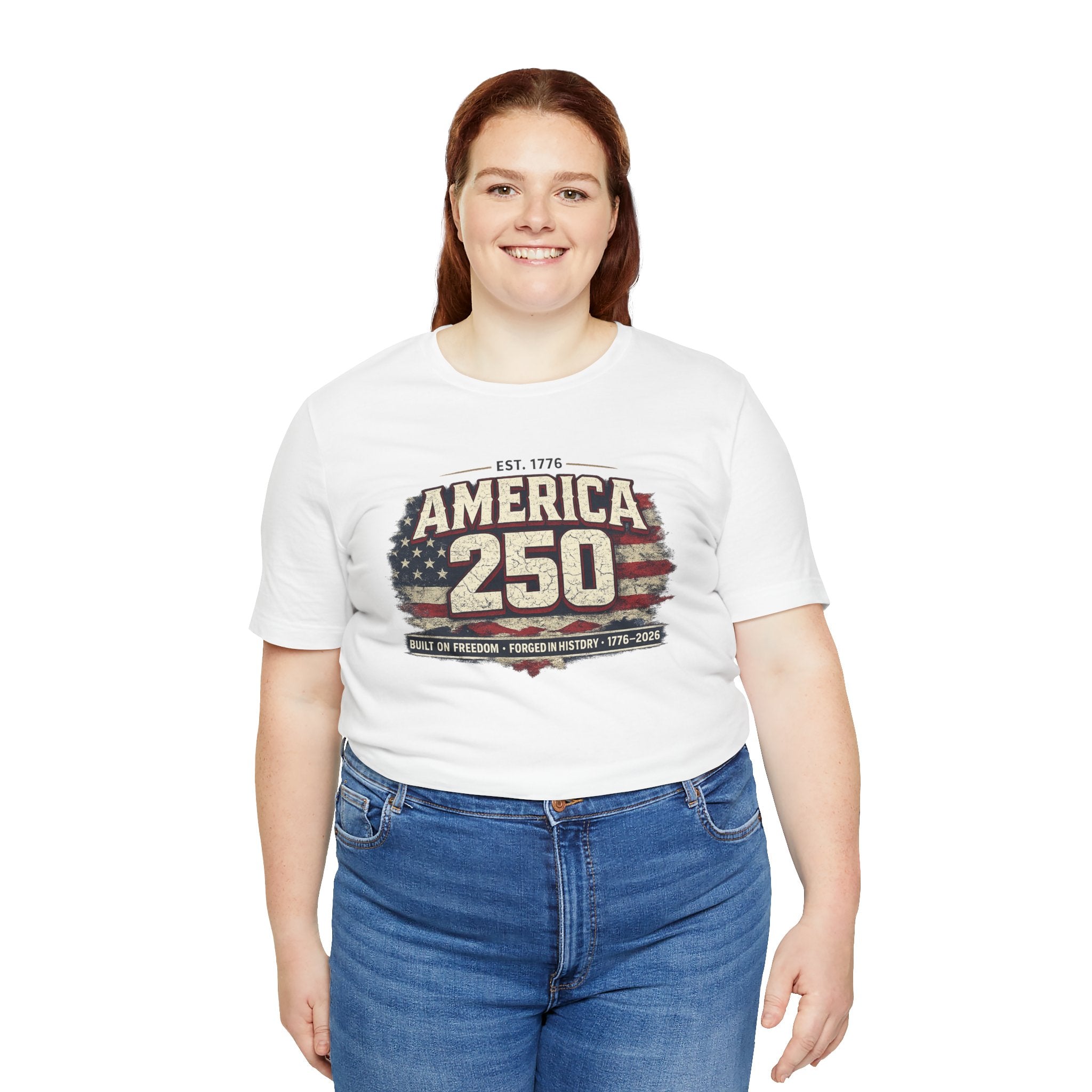America 250 T-Shirt — Vintage Flag Patriotic 1776-2026 Anniversary Tee