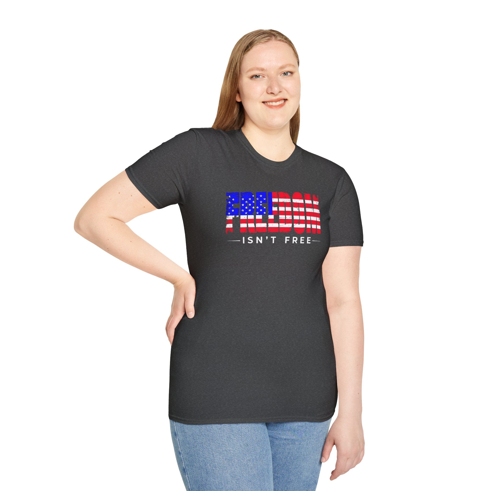 Patriotic Freedom T-Shirt - Unisex Softstyle Tee, Independence Day, Memorial Day, Veteran's Day, Everyday Wear, Gift Idea