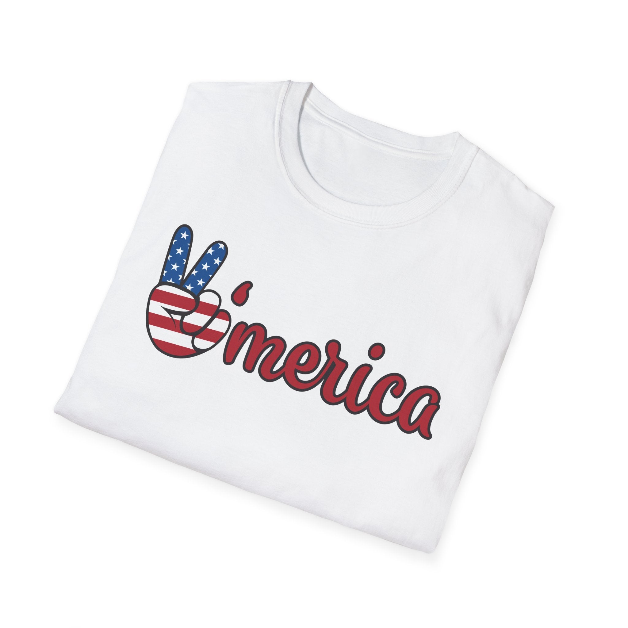 Patriotic Peace T-Shirt for Unisex, Casual Wear, Independence Day Gift, Summer Style, Comfortable Tee