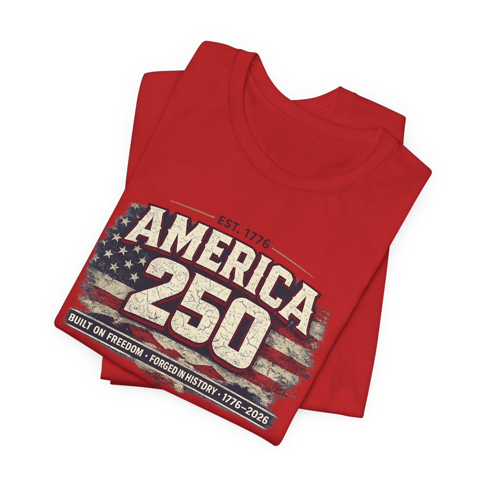 America 250 T-Shirt — Vintage Flag Patriotic 1776-2026 Anniversary Tee