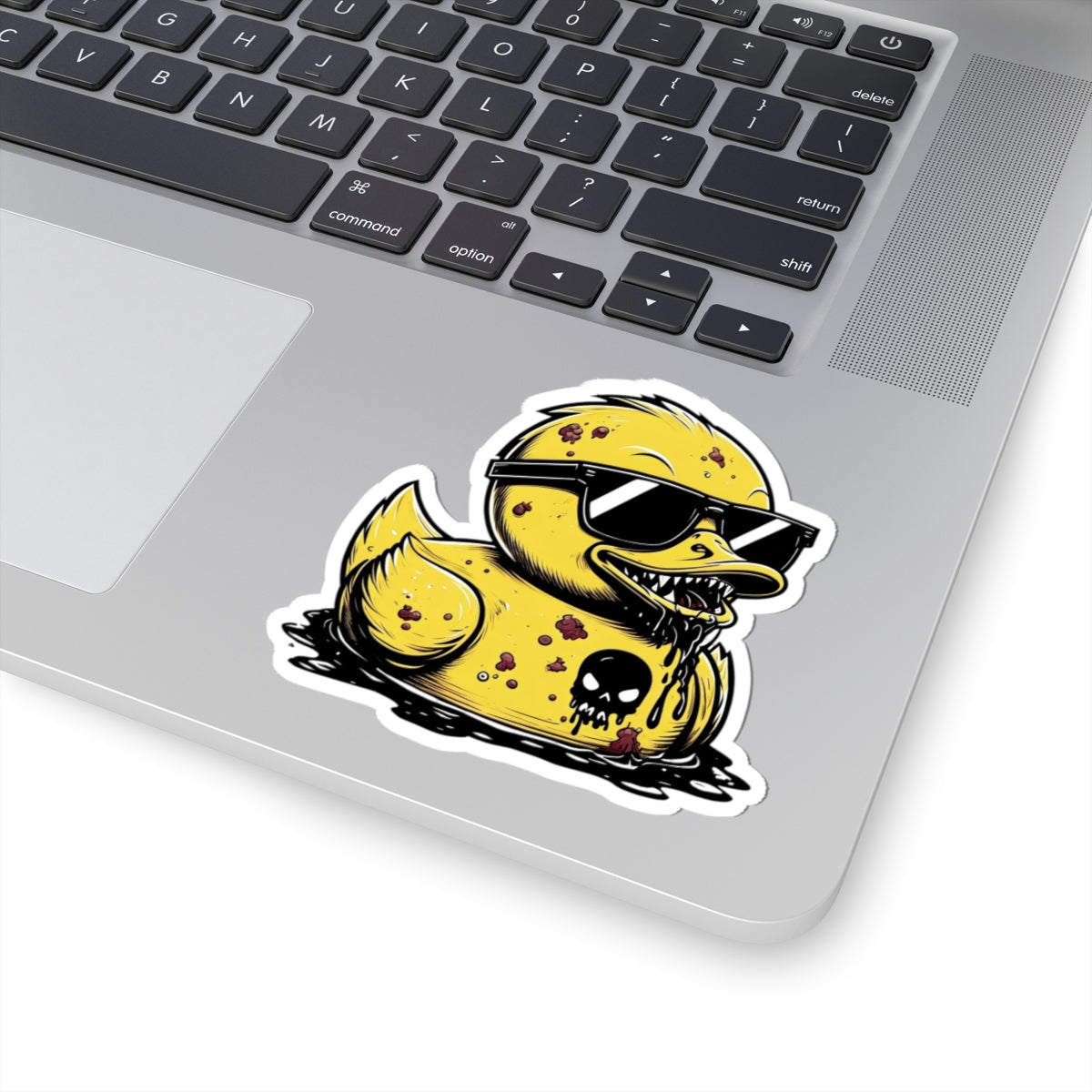 Cool Skull Duck Kiss-Cut Stickers - Edgy Decor for Laptops & Water Bottles