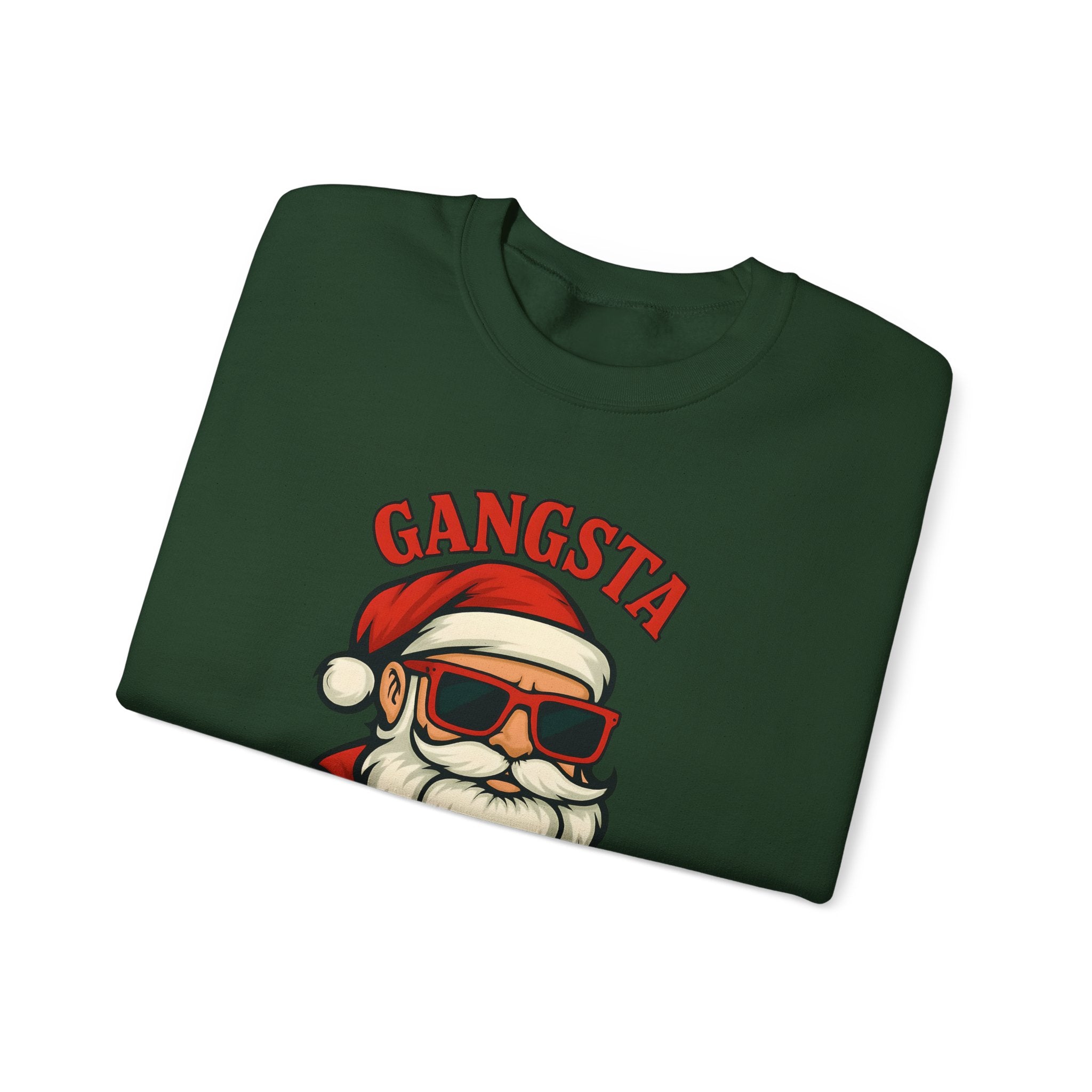 Gangsta Wrapper Crewneck Sweatshirt – Funny Christmas Apparel for Holiday Cheer