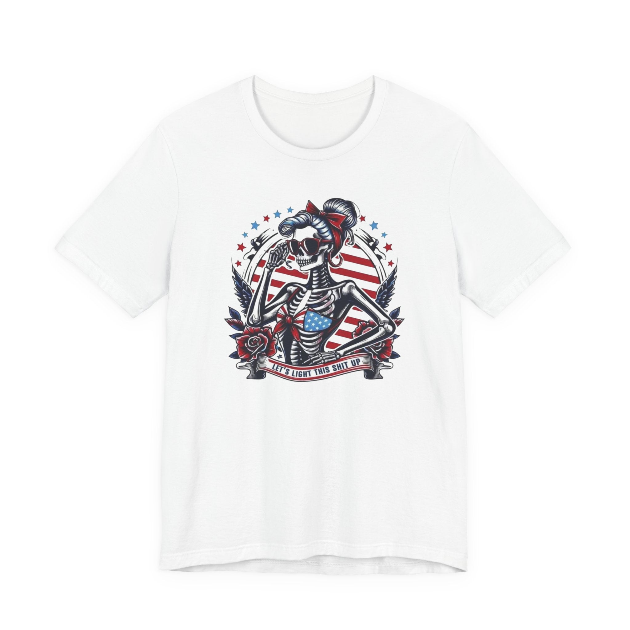 Patriotic Sailor Skull Tee — American Flag Pinup Tattoo T-Shirt
