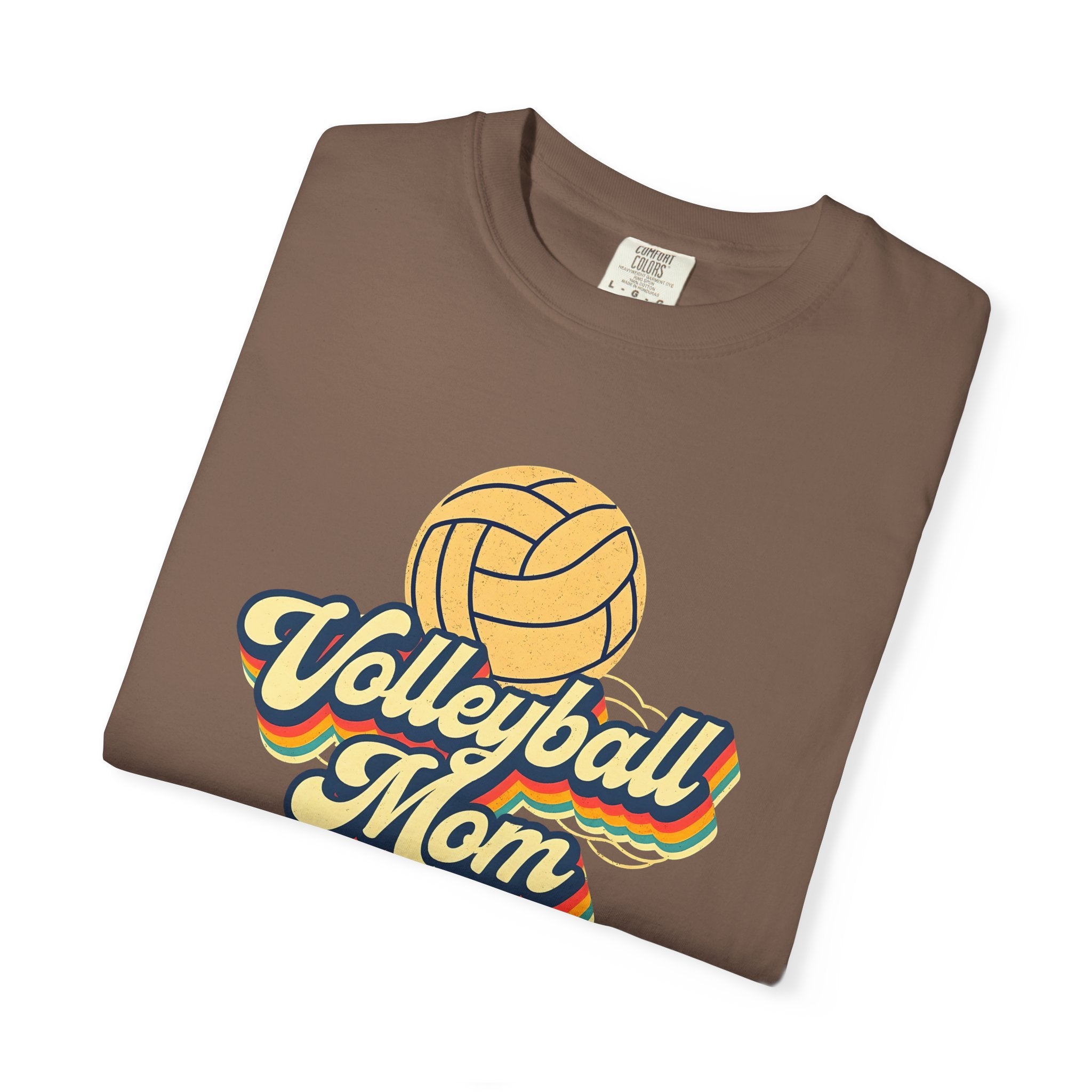 Volleyball Mom T-Shirt, Unisex Garment-Dyed Tee for Sports Lovers, Great for Gifts, Casual Wear, Volleyball Events, Mother’s Day