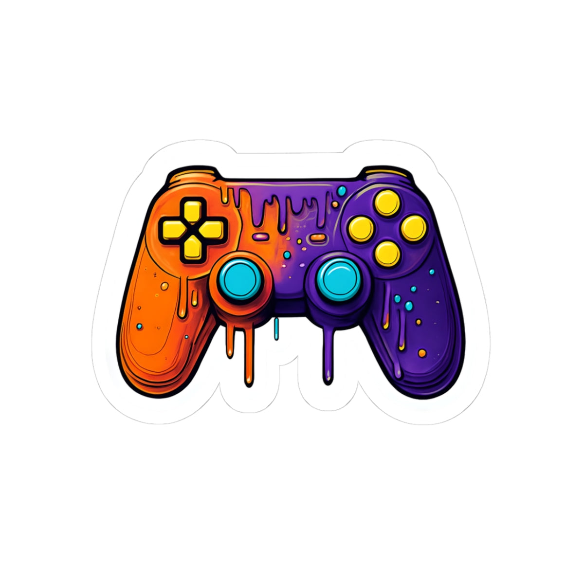 Vibrant Gaming Controller Kiss-Cut Stickers - Colorful Art for Gamers