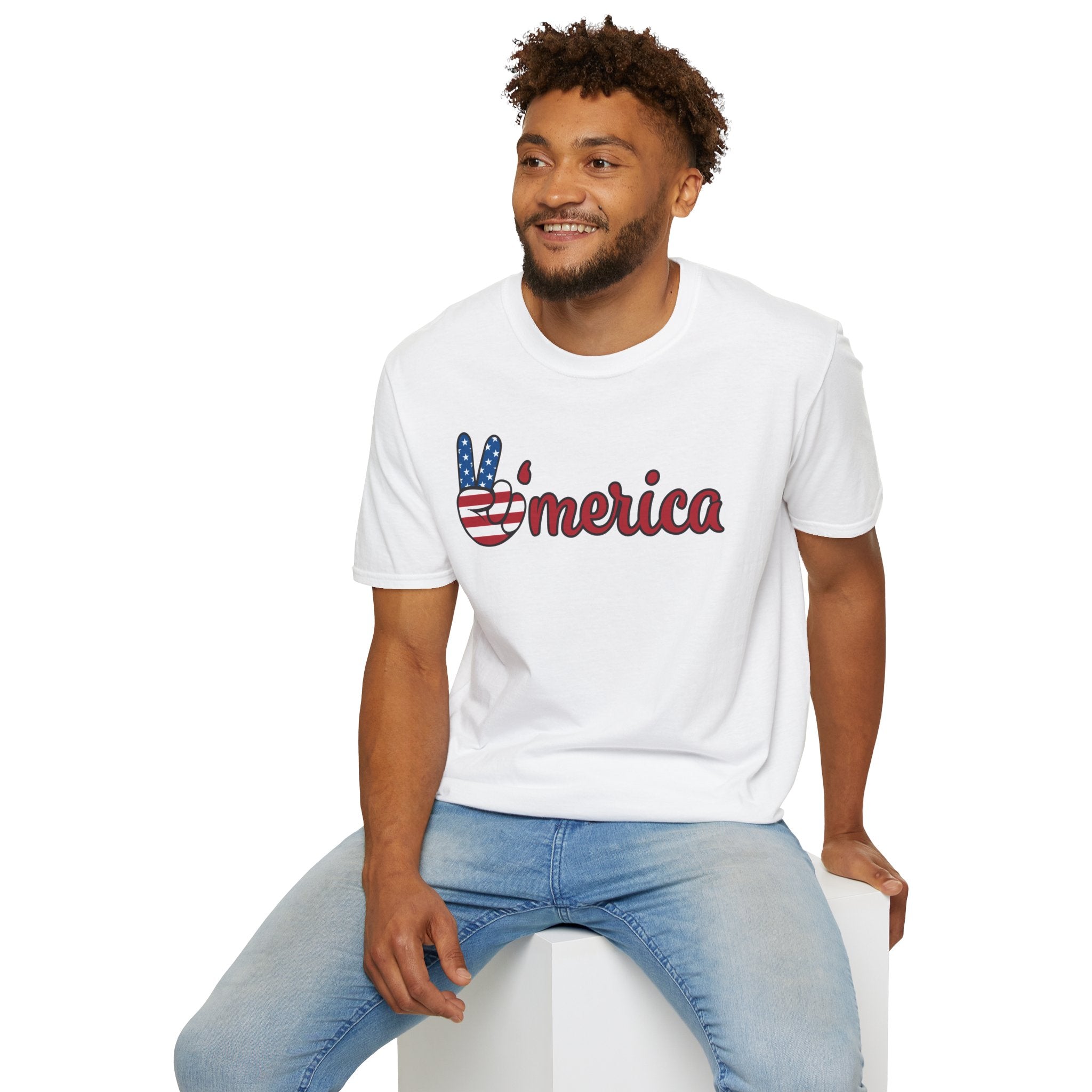 Patriotic Peace T-Shirt for Unisex, Casual Wear, Independence Day Gift, Summer Style, Comfortable Tee