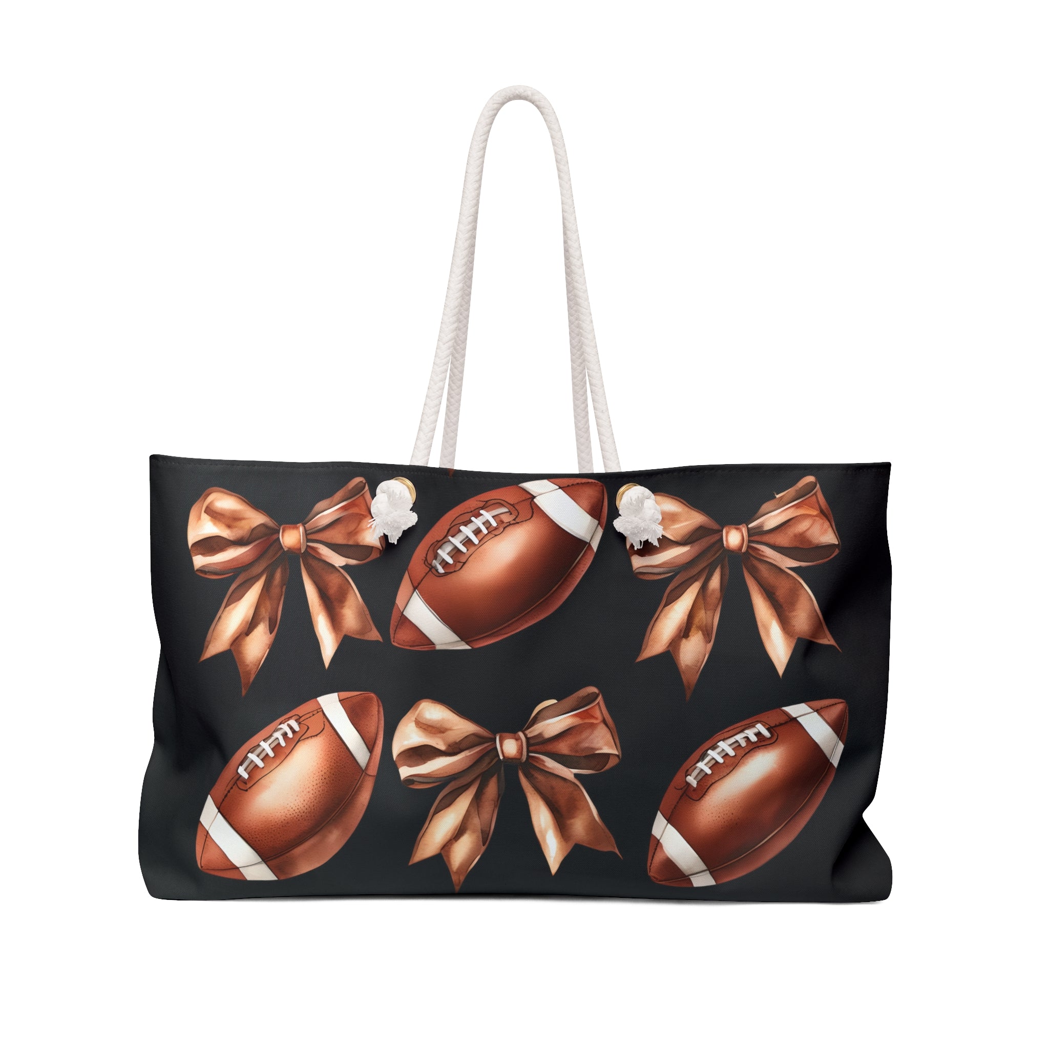 Football Themed Weekender Bag with Bows