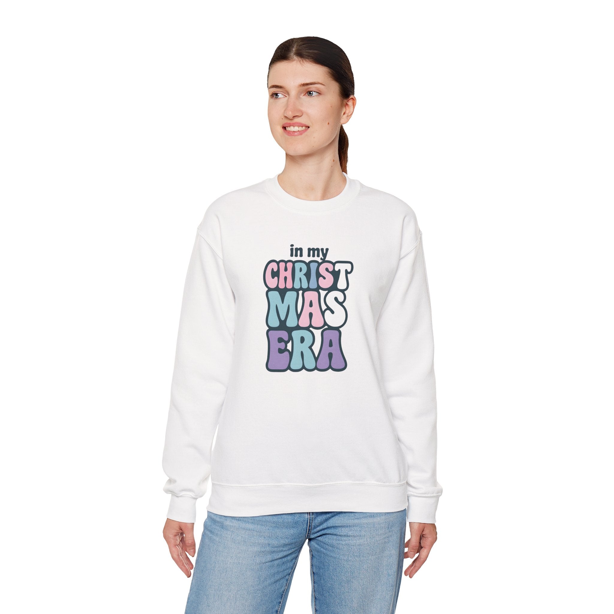 Crewneck Sweatshirt — "In My Christmas Era" Retro Holiday Graphic