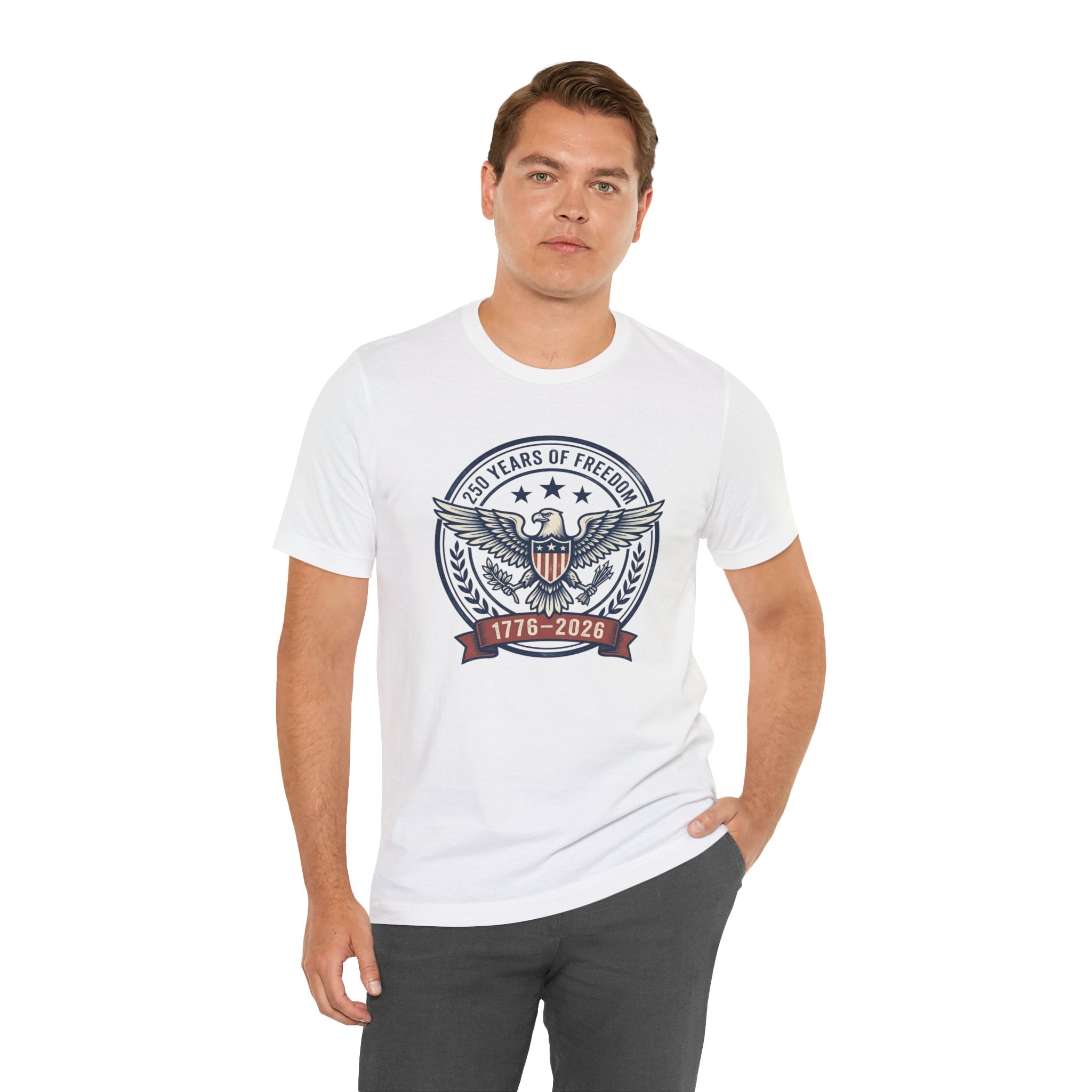 1776–2026 Eagle Crest T-Shirt | Retro Americana 4th of July, Stars & Stripes